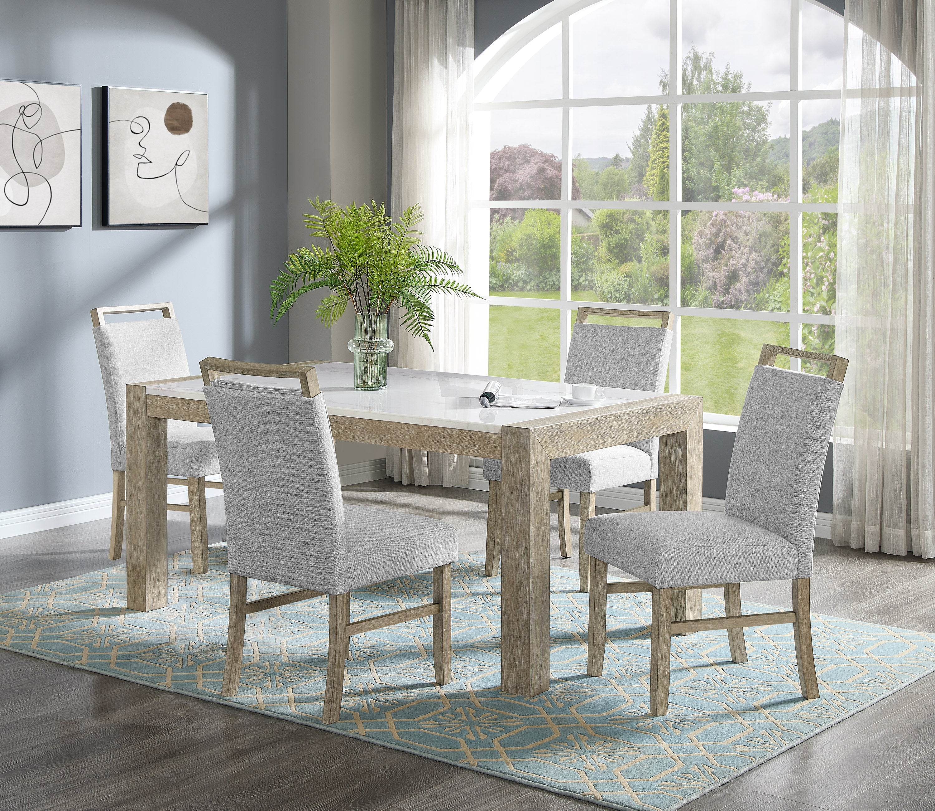 Hazel Light Gray Dining Chair, Set of 2