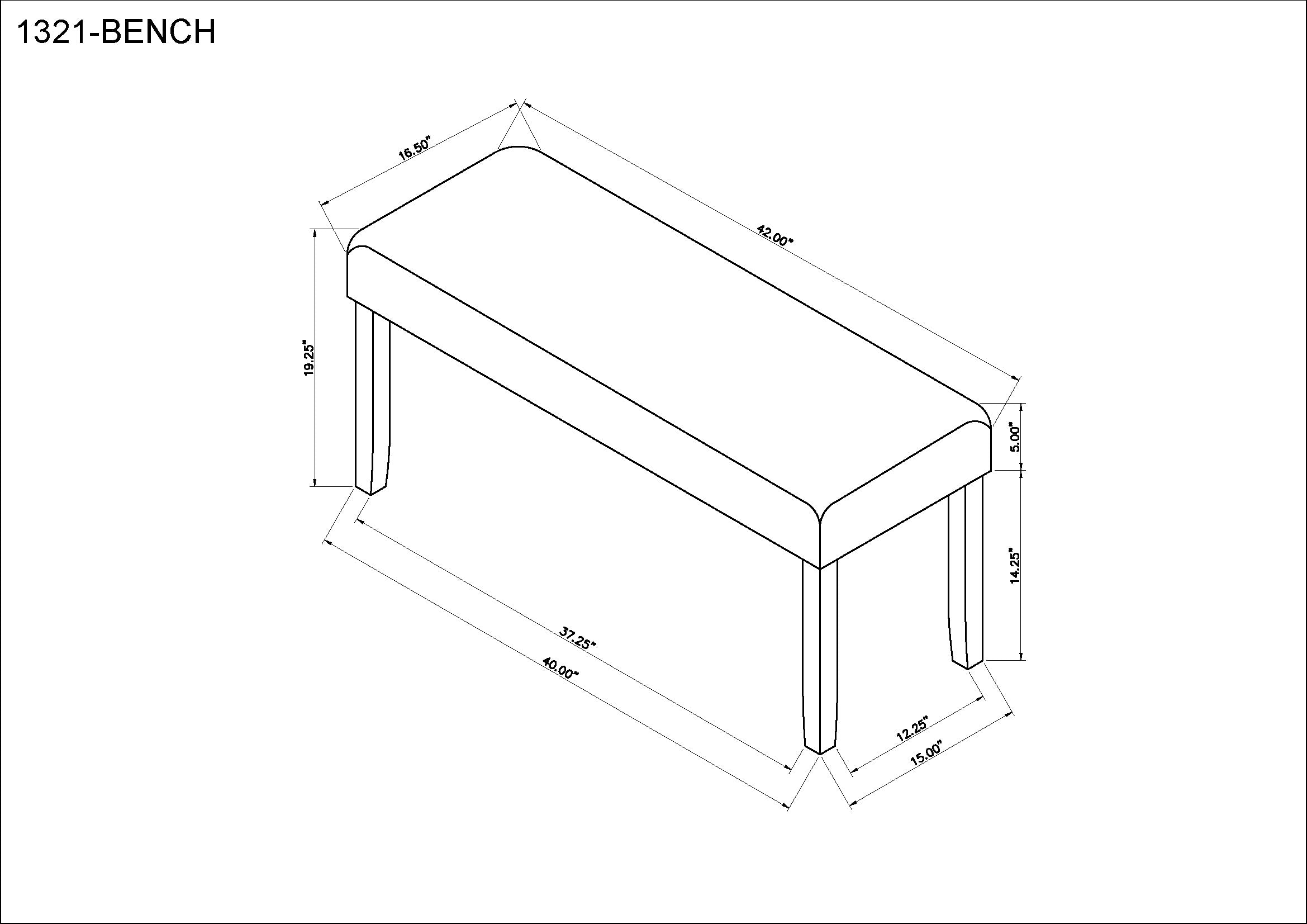 Hazel Light Gray Bench