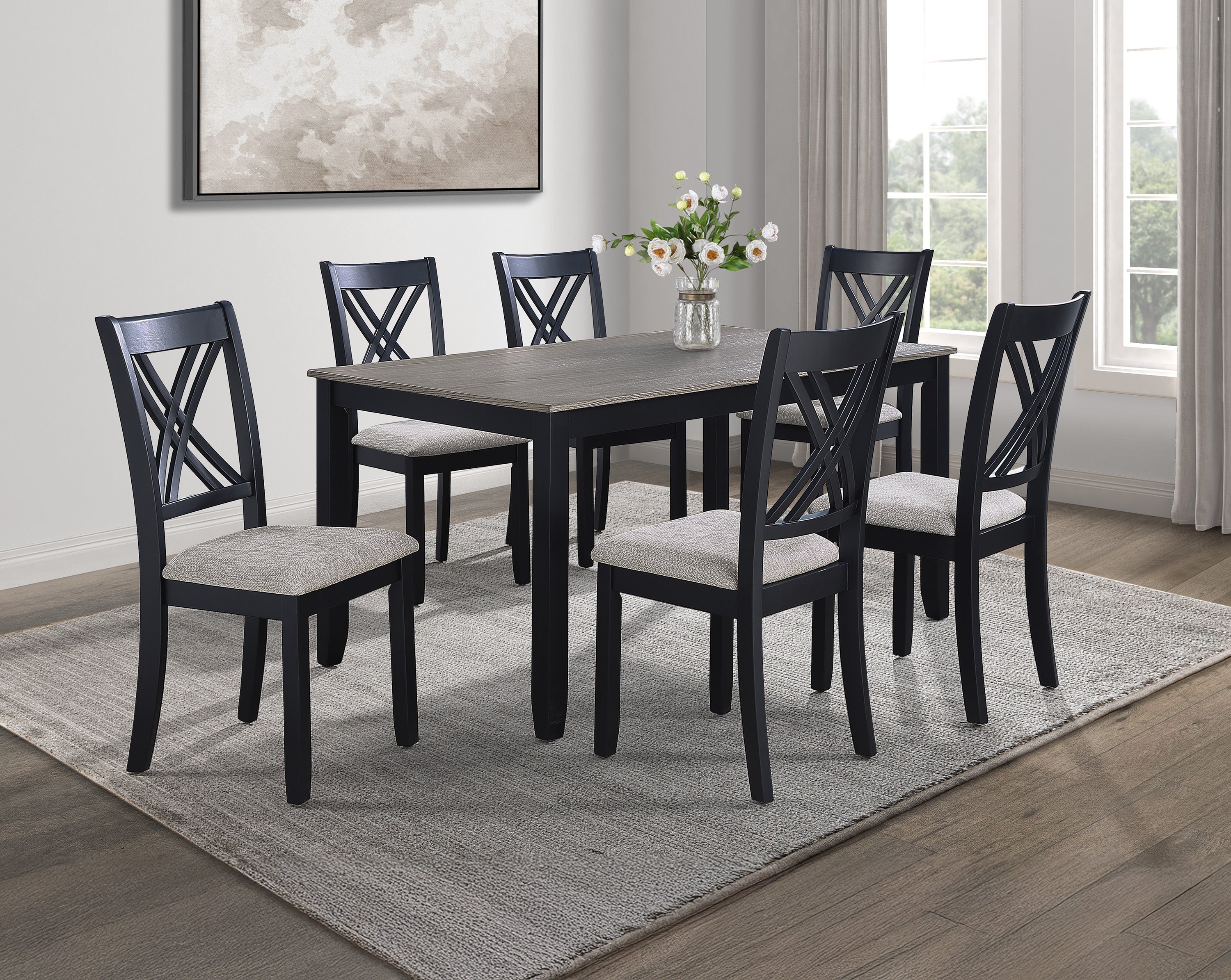 Eloise Light Gray 7-Piece Dining Set