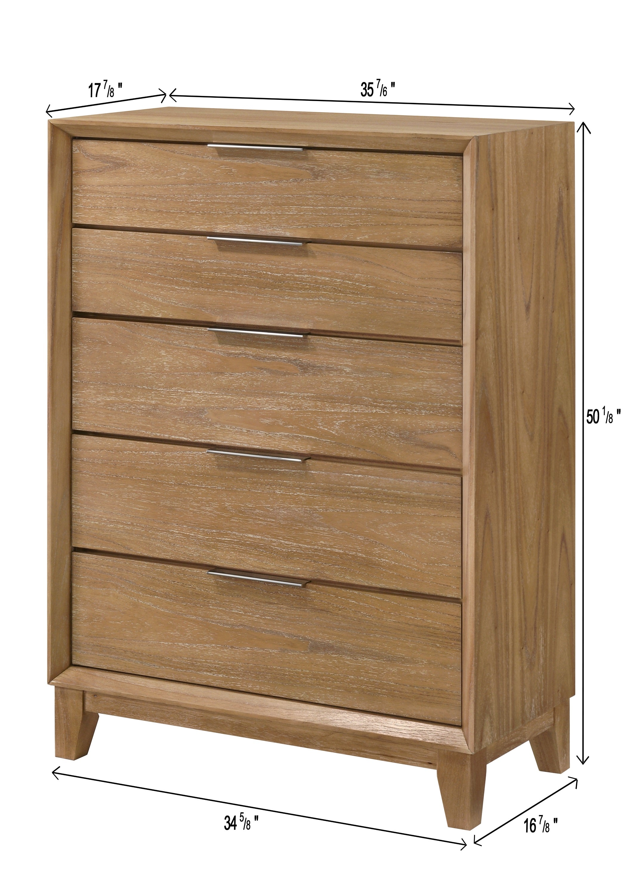 Florian Natural Wood Upholstered Storage Bedroom Set