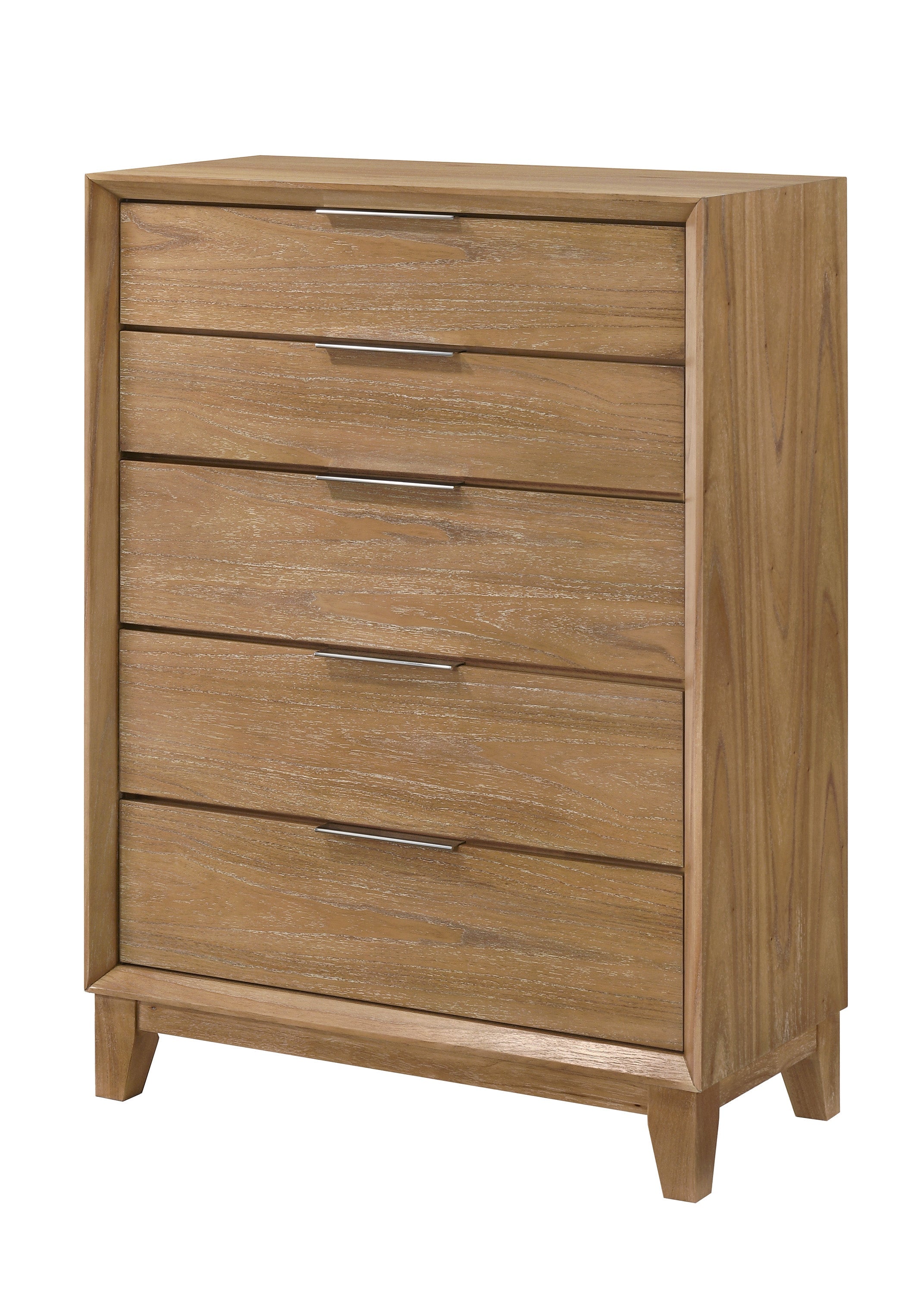 Florian Natural Wood Upholstered Storage Bedroom Set