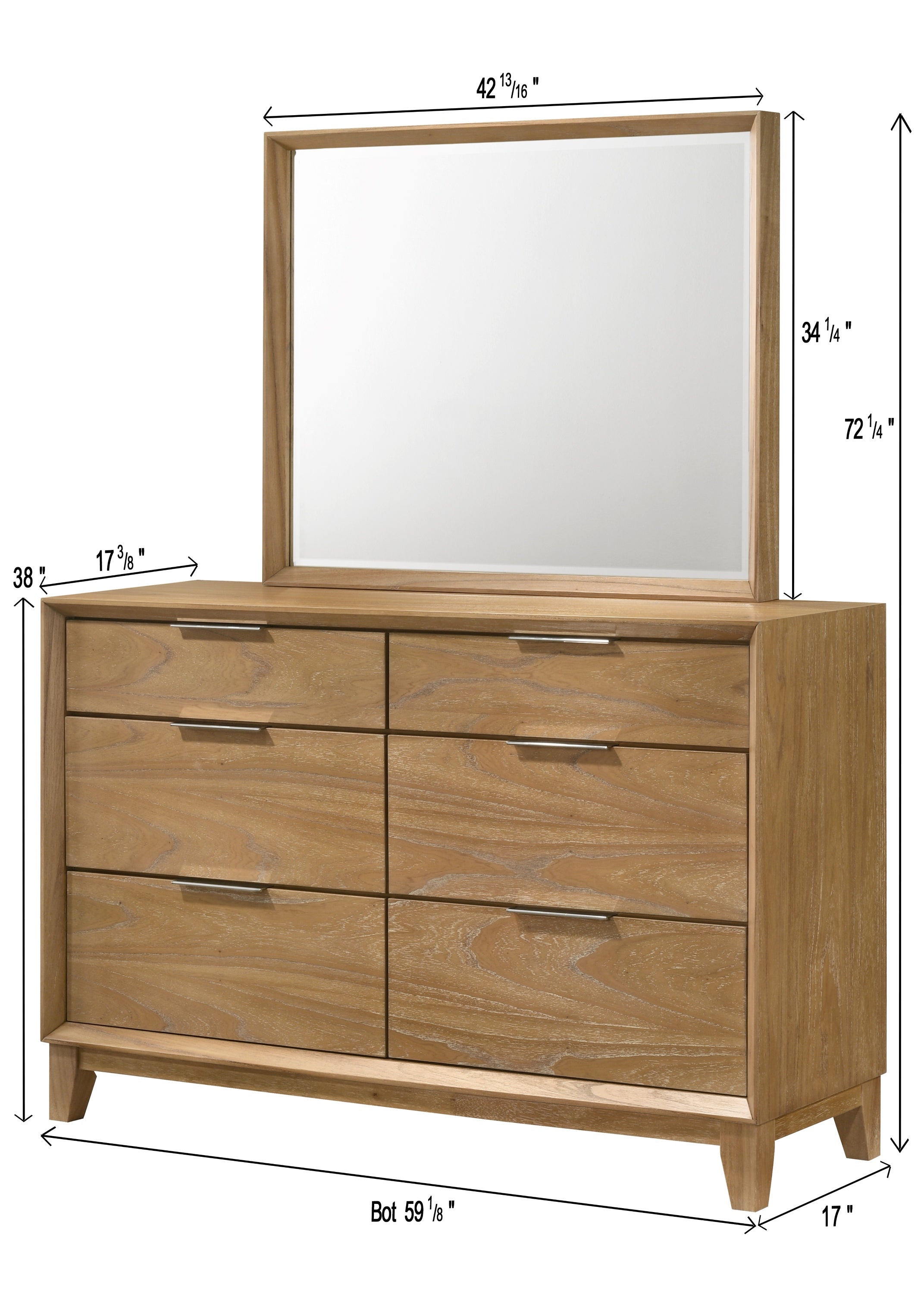 Florian Natural Wood Upholstered Storage Bedroom Set