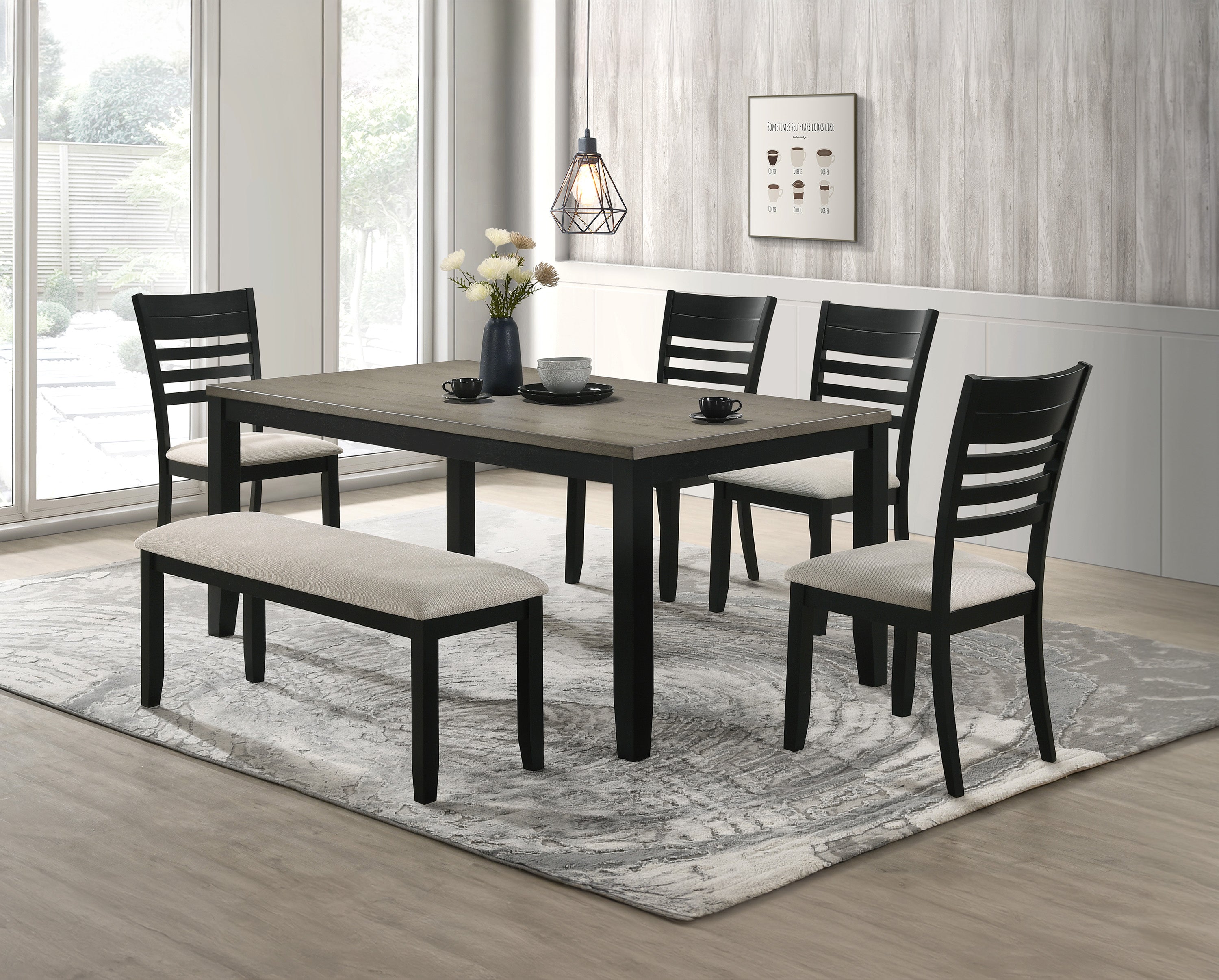 Folio Black/Neutral Dining Side Chair, Set of 2