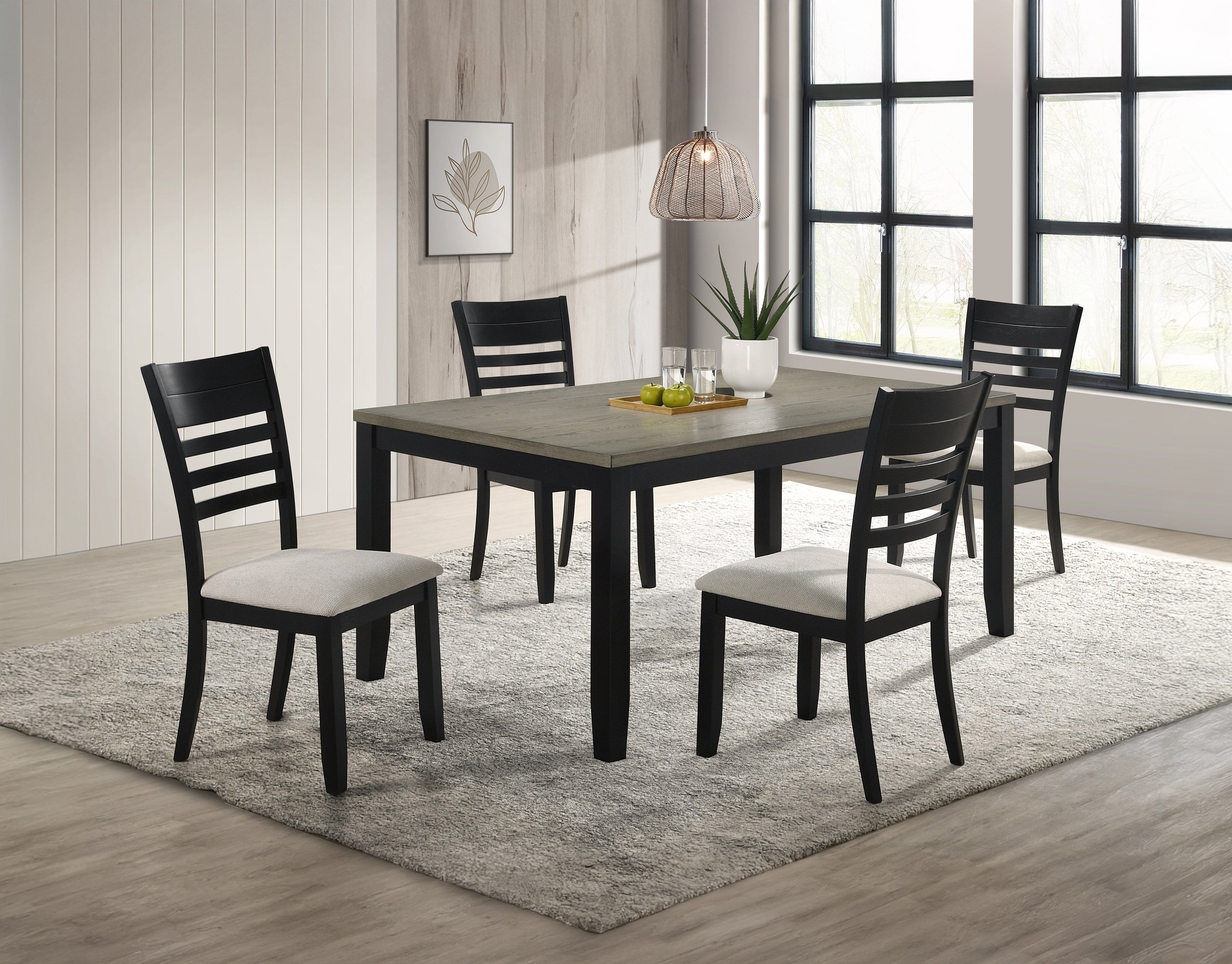Folio Black/Neutral Dining Side Chair, Set of 2