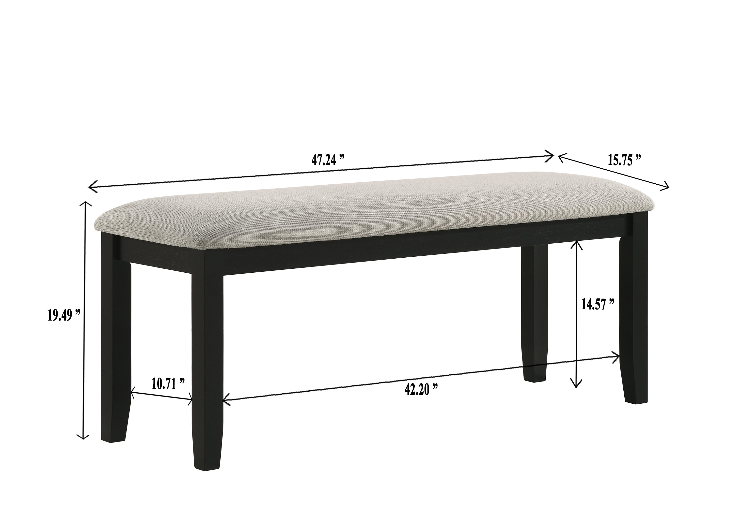 Folio Black/Neutral Dining Bench