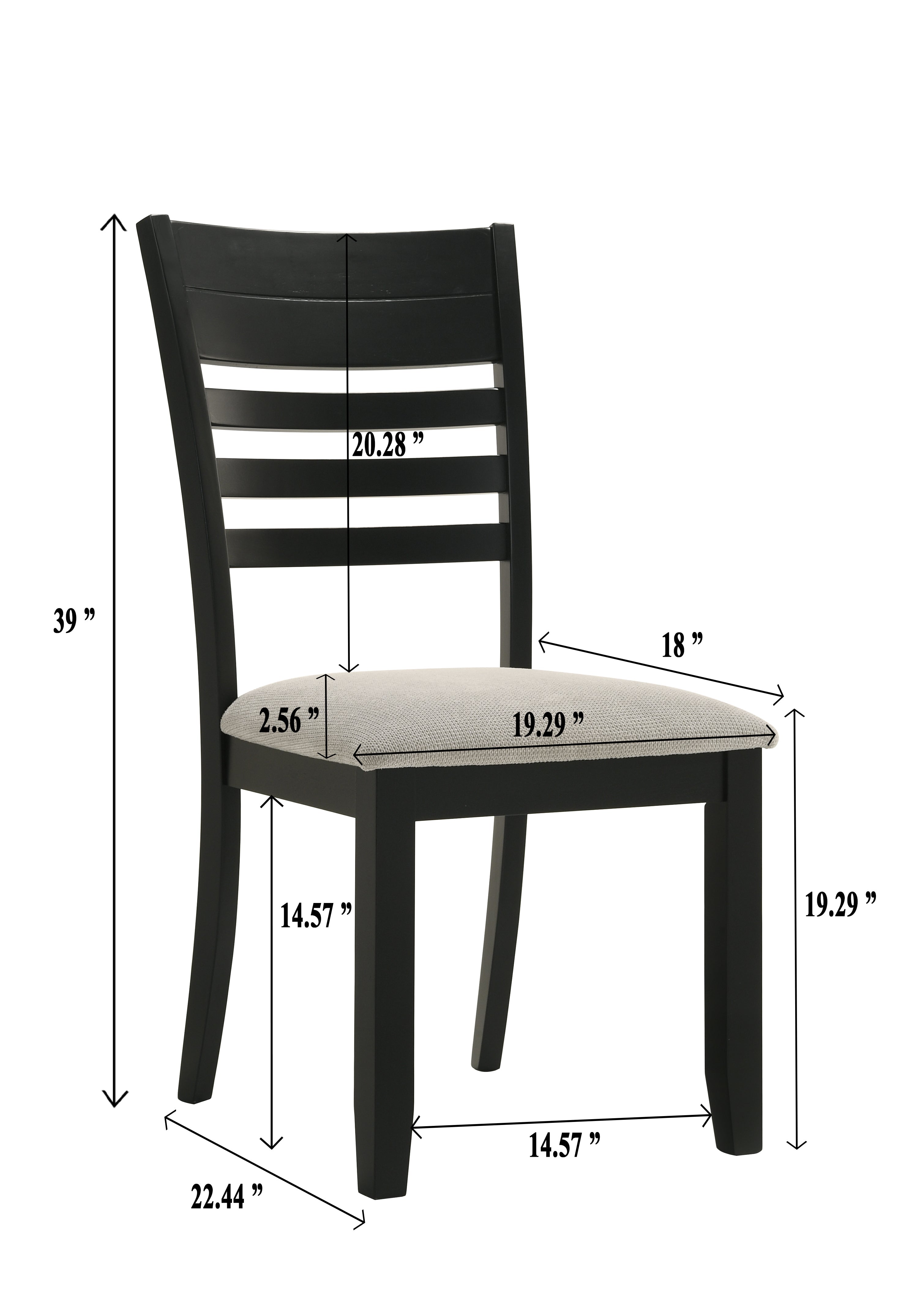 Folio Black/Neutral Dining Side Chair, Set of 2