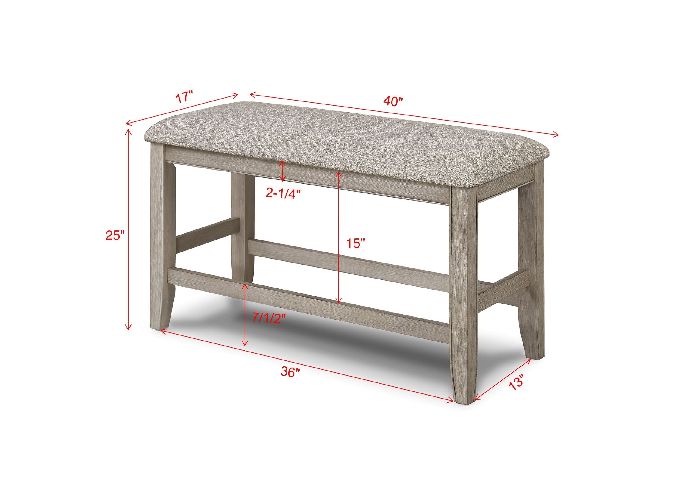Fulton White Oak Counter Height Dining Bench