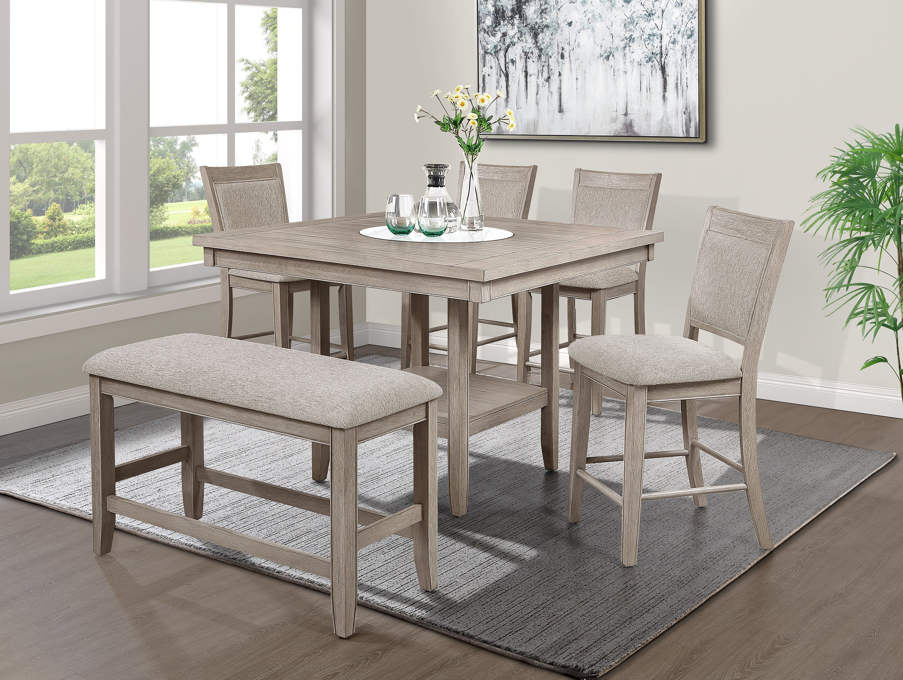 Fulton White Oak Counter Height Dining Bench