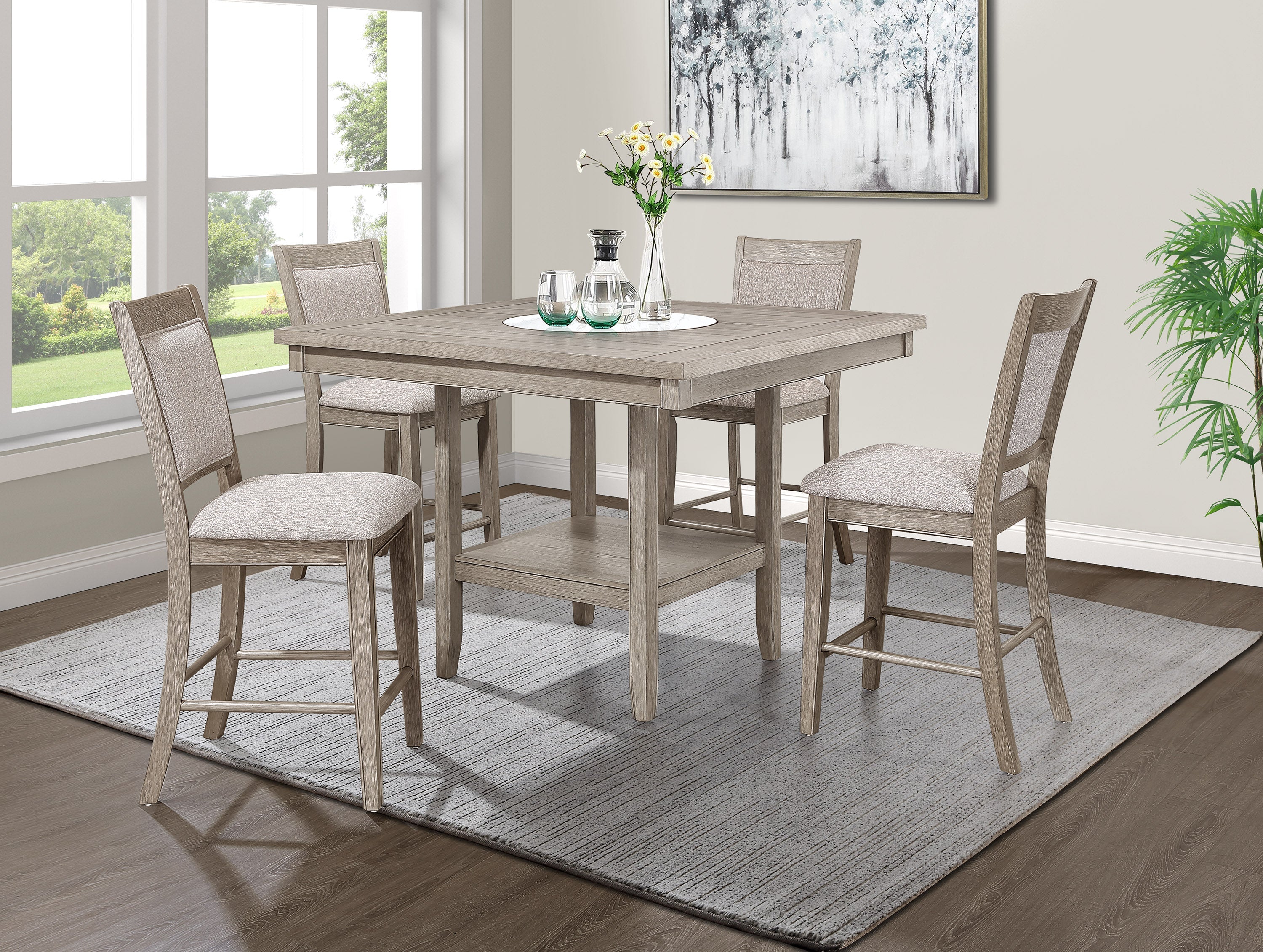 Fulton White Oak Counter Height Dining Chair, Set of 2