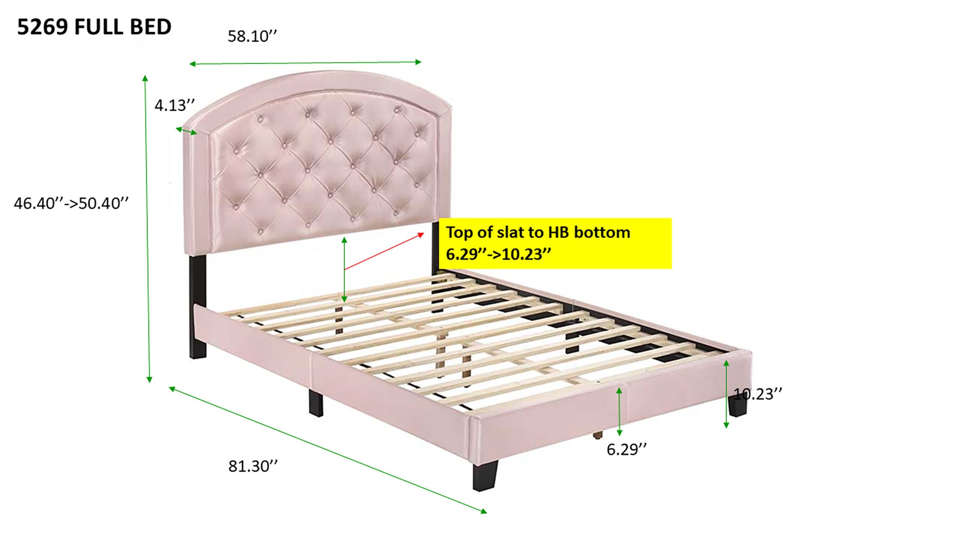 Gaby Silver Full Upholstered Platform Bed