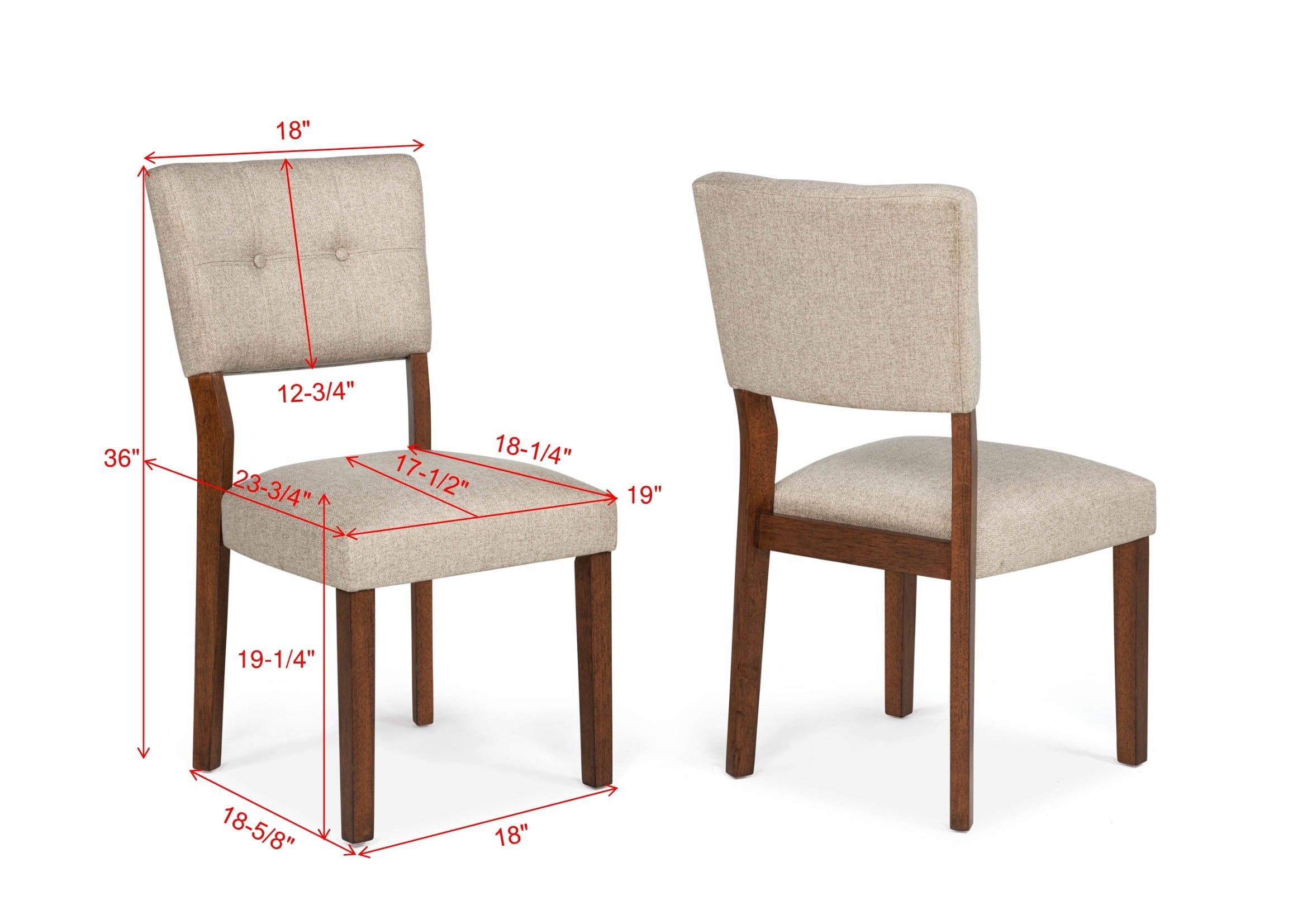 Gregory Beige/Brown Dining Side Chair, Set of 2