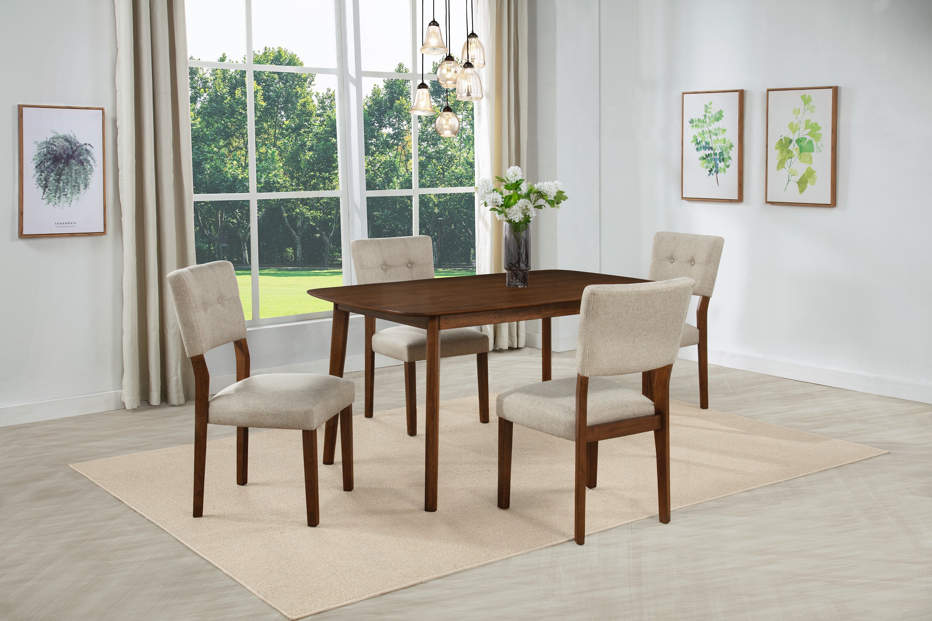 Gregory Beige/Brown Dining Side Chair, Set of 2
