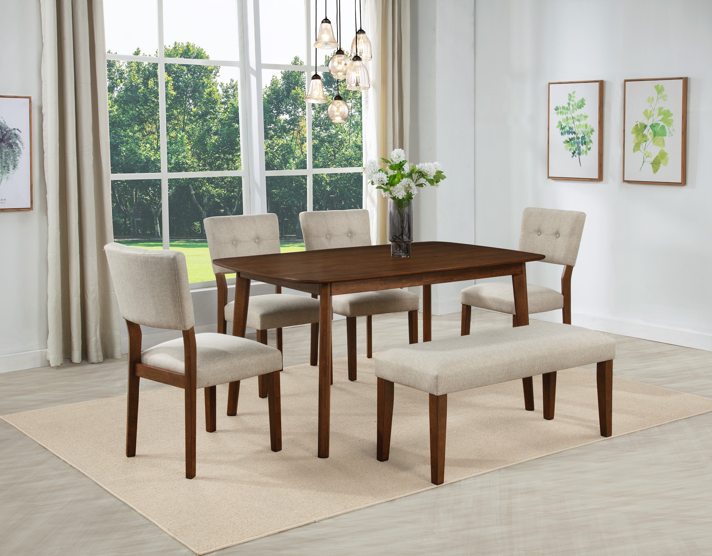Gregory Beige/Brown Dining Bench