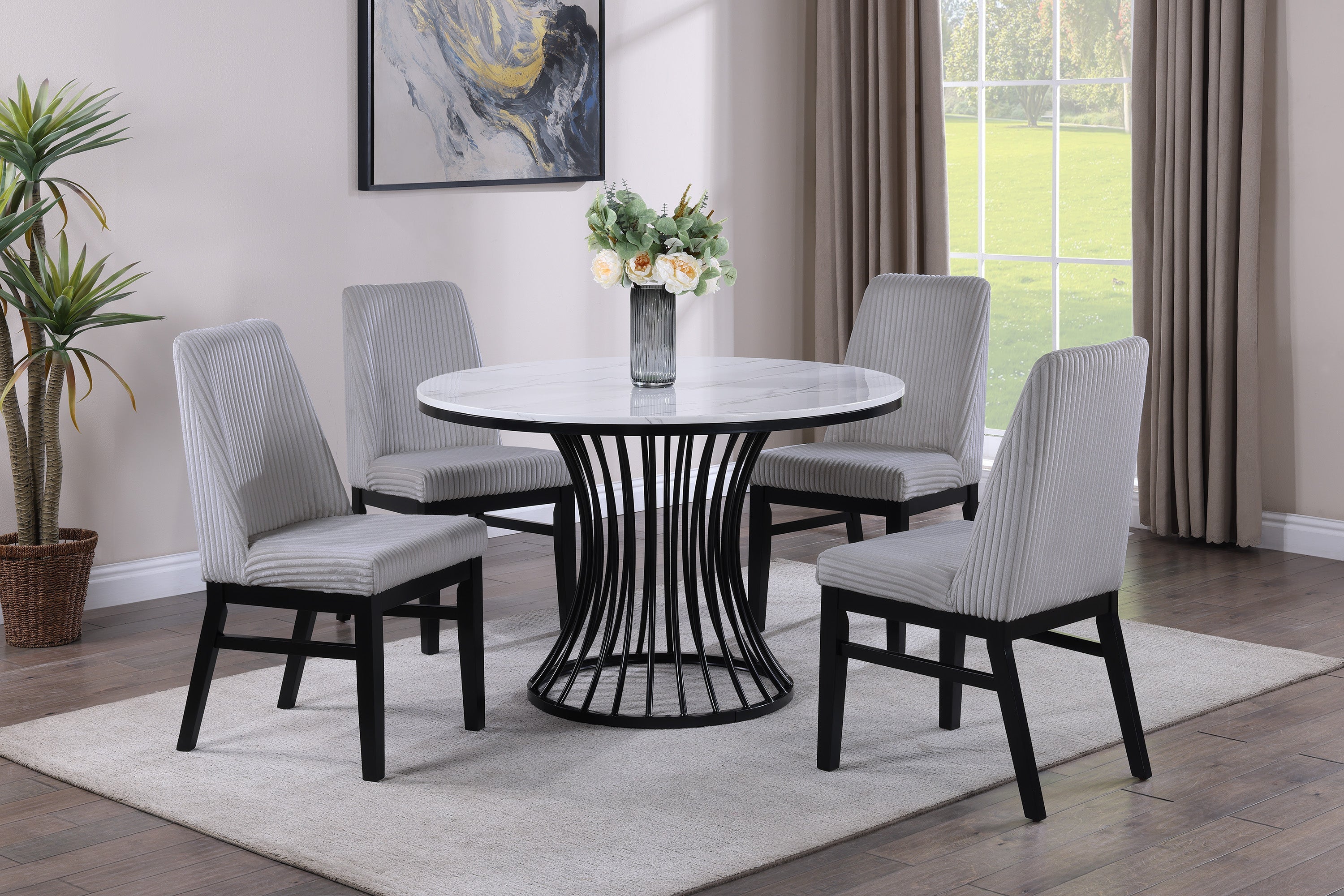 Hadley Black/Light Gray Dining Side Chair, Set of 2