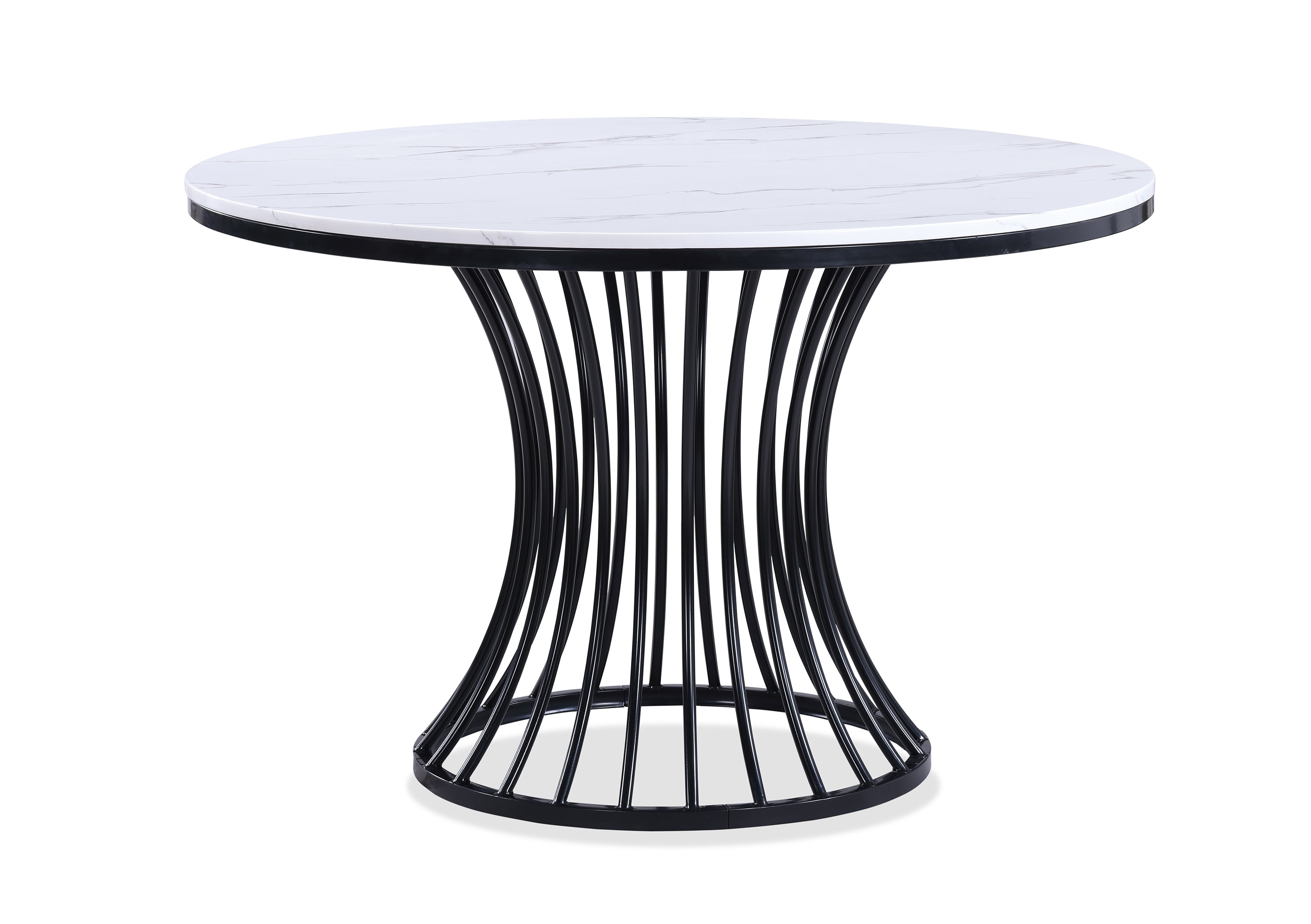 Hadley Black Faux Marble Top Round Dining Table