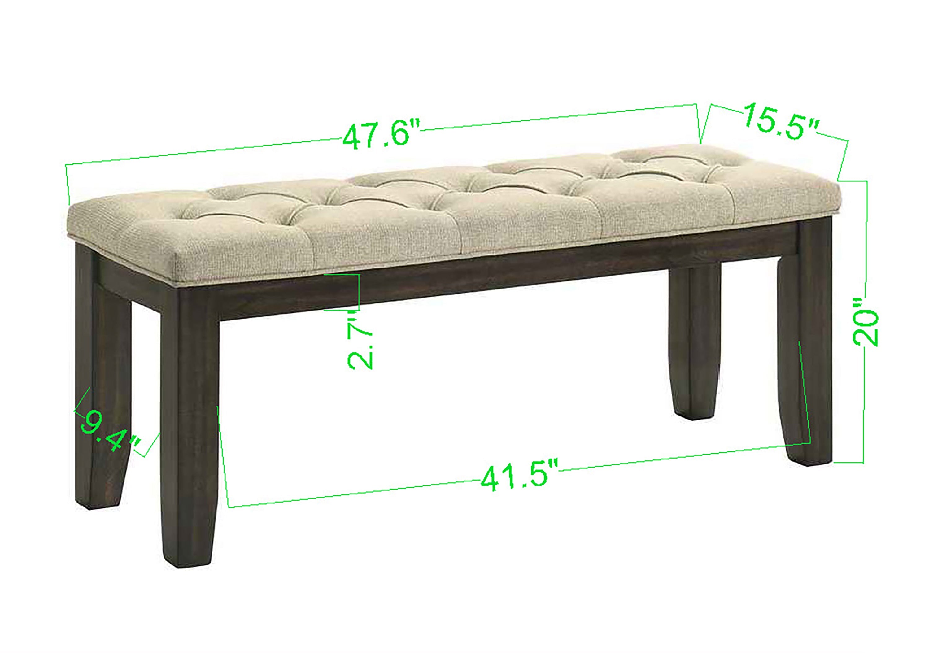 Herbert Espresso/Beige Dining Bench
