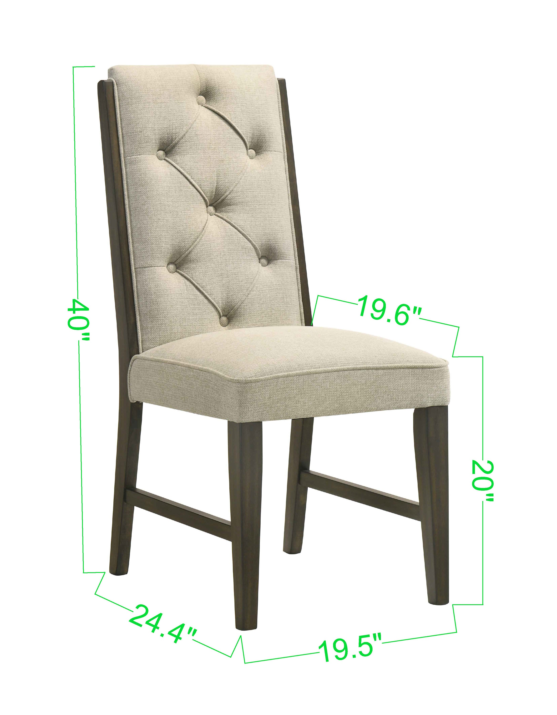Herbert Espresso/Beige Dining Side Chair, Set of 2