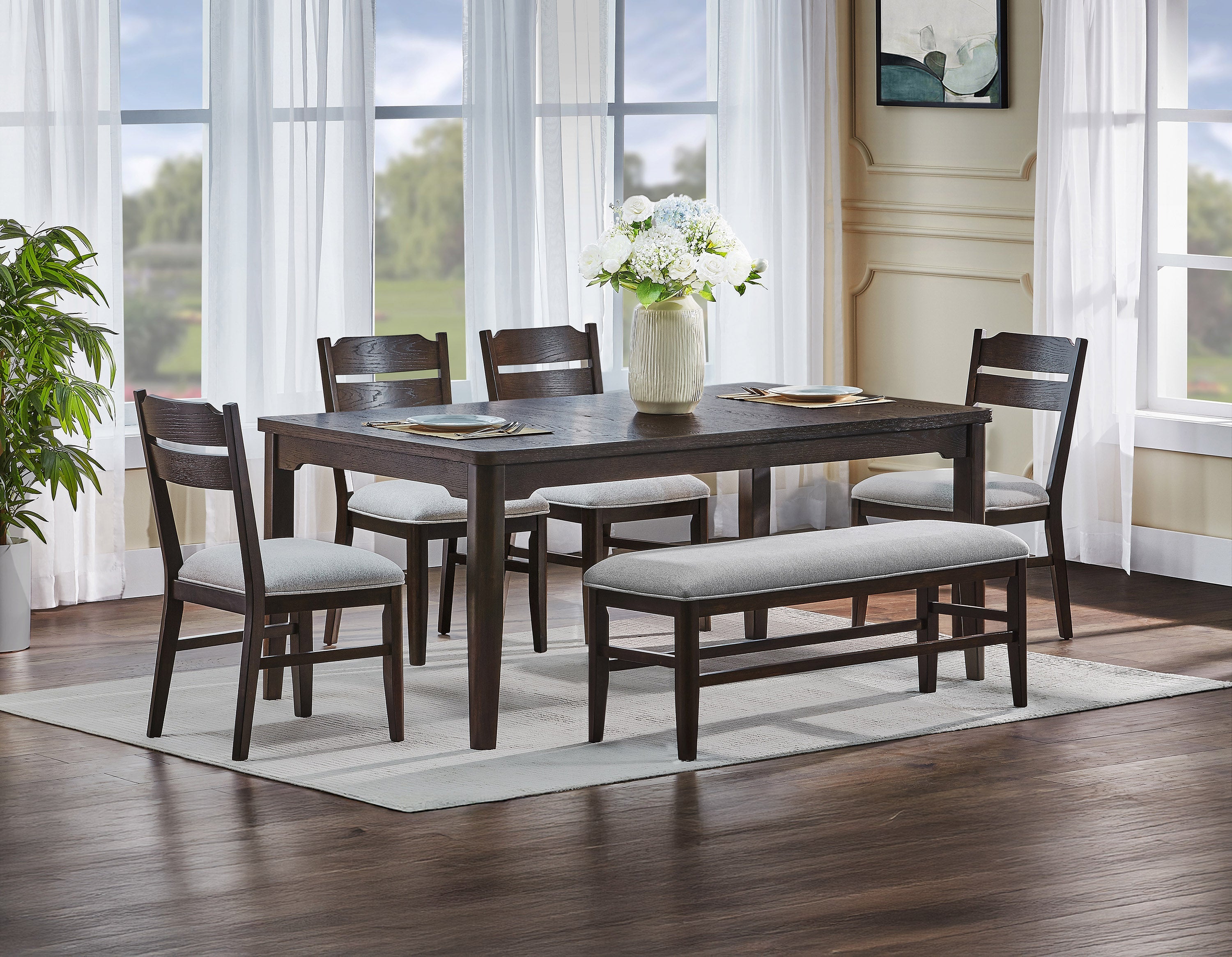 Higgins Dark Oak Bench