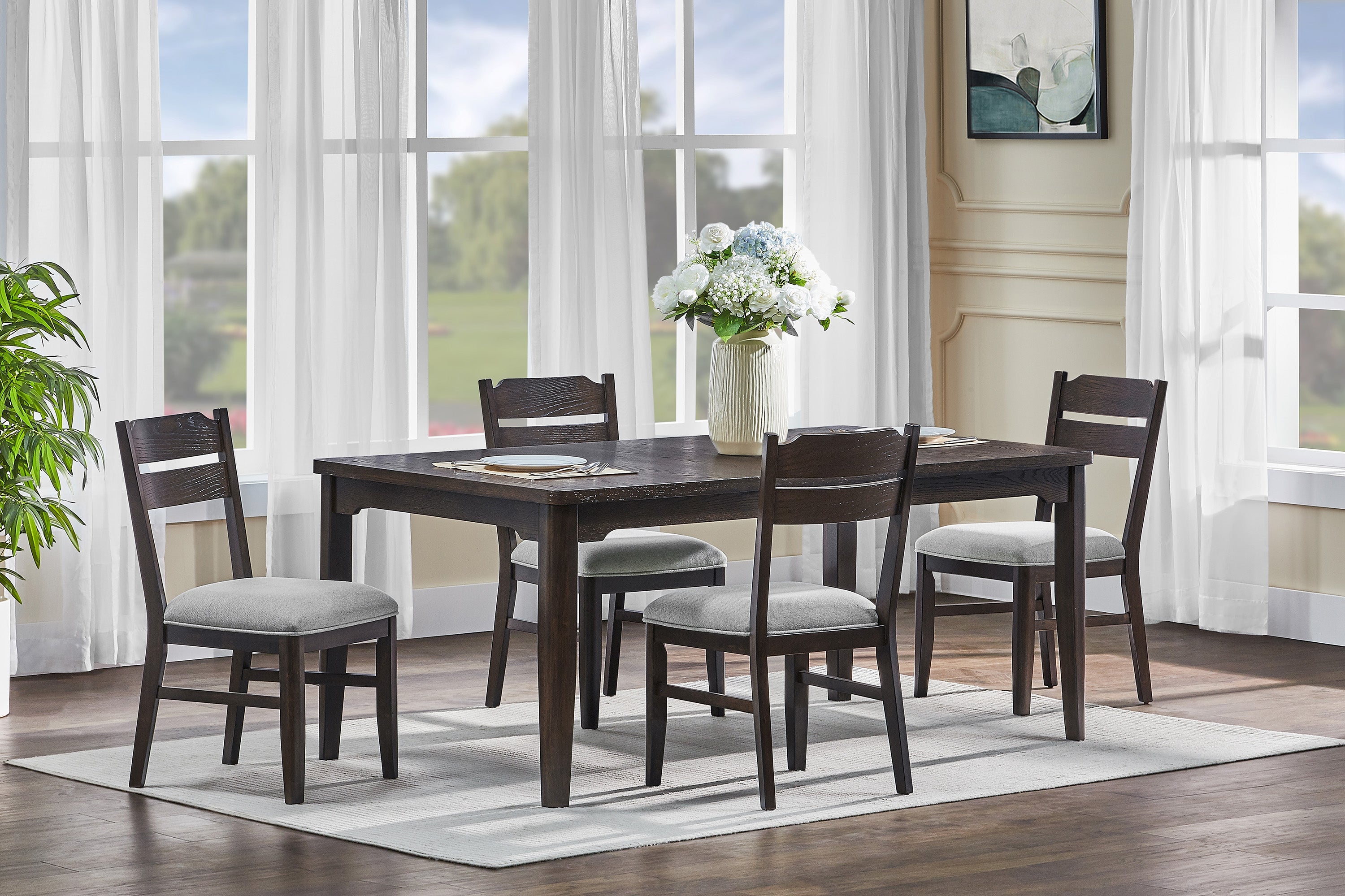 Higgins Dark Oak Dining Chair, Set of 2