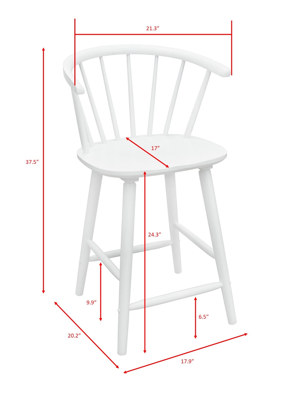 Janna White Counter Height Stool, Set of 2