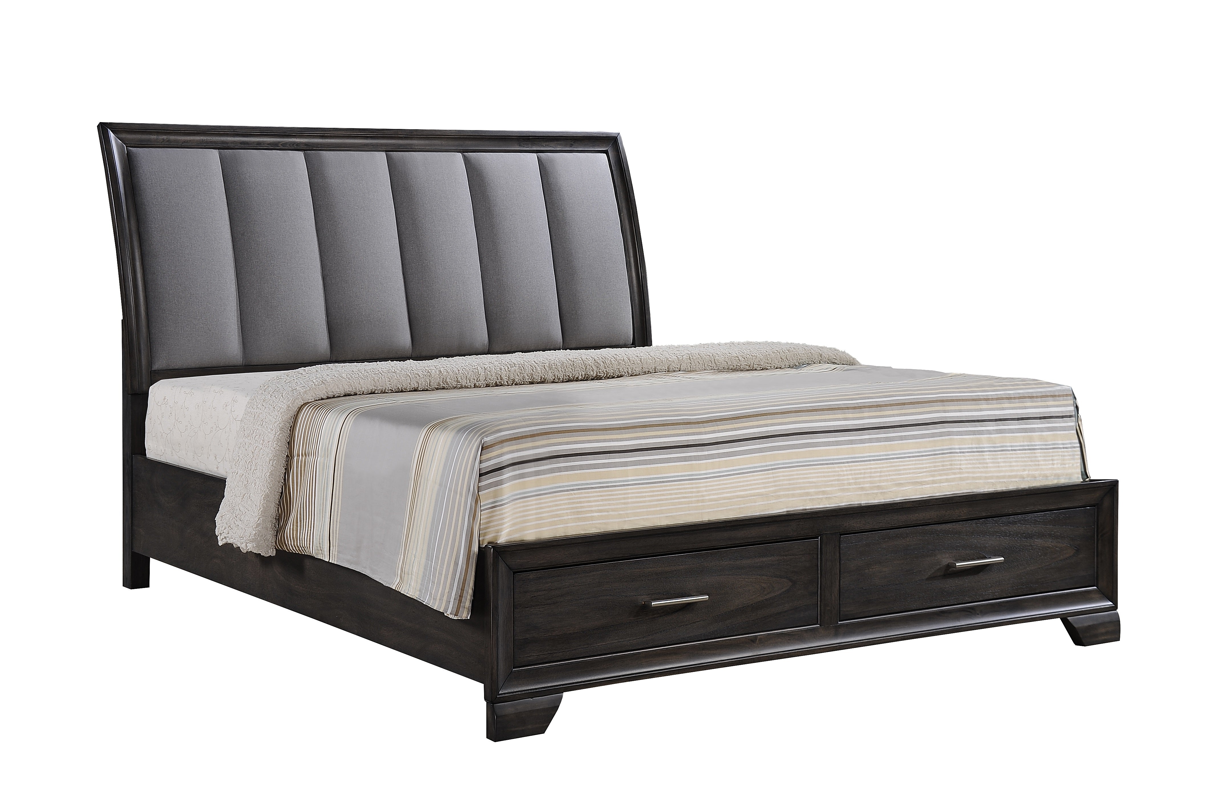 Jaymes Gray Sleigh Storage Platform Bedroom Set