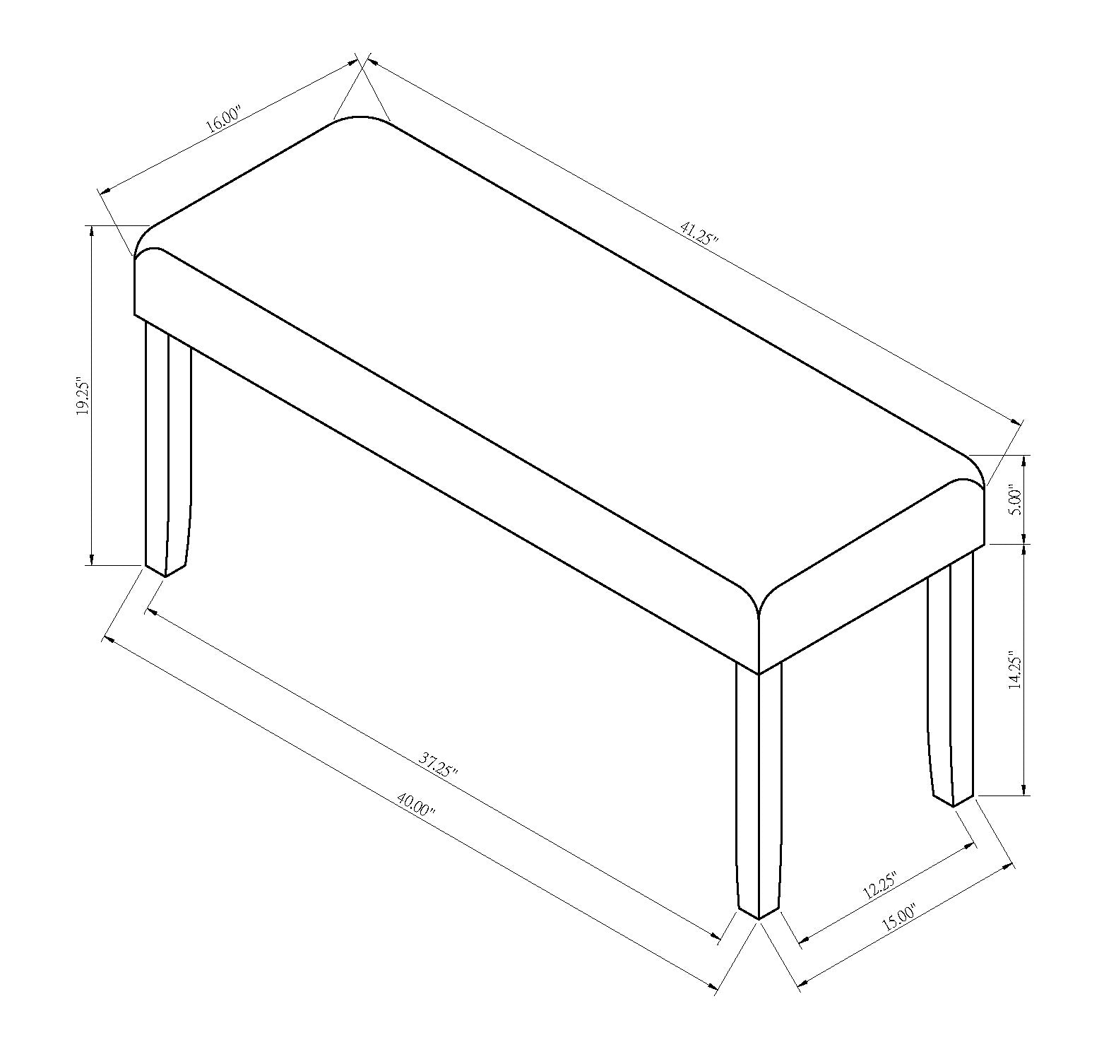Jules Black/Light Gray Bench