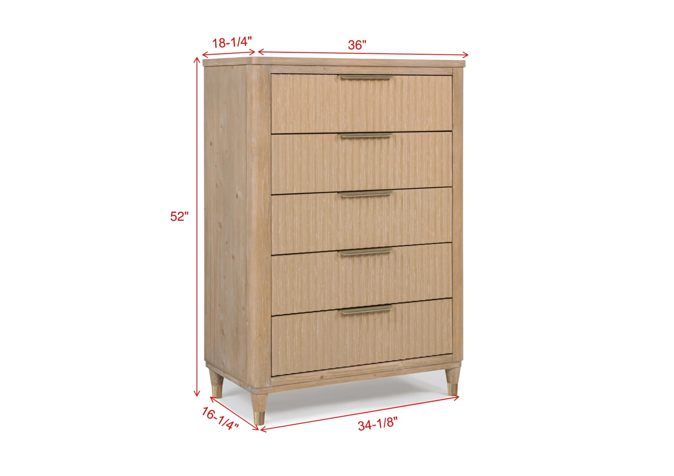 Kara Cerused Natural Upholstered Panel Bedroom Set