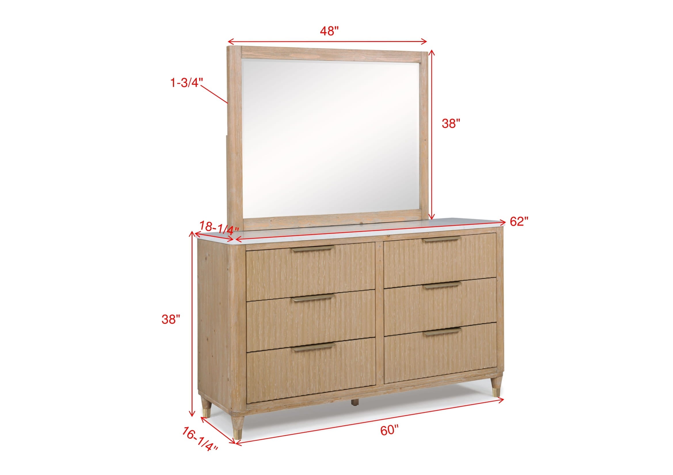Kara Cerused Natural Upholstered Panel Bedroom Set