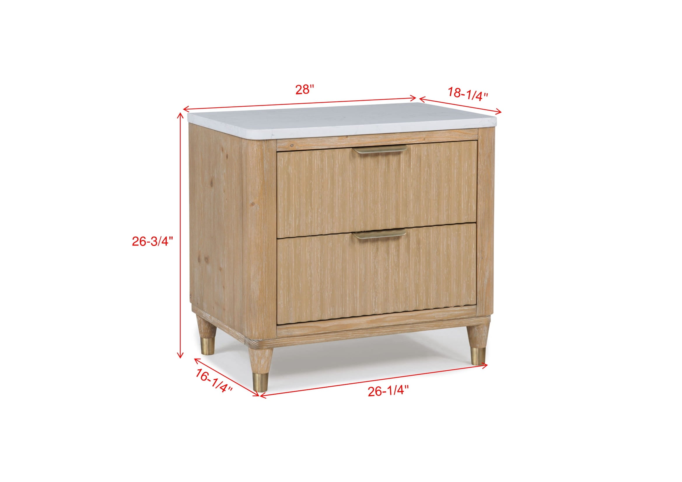 Kara Cerused Natural Nightstand