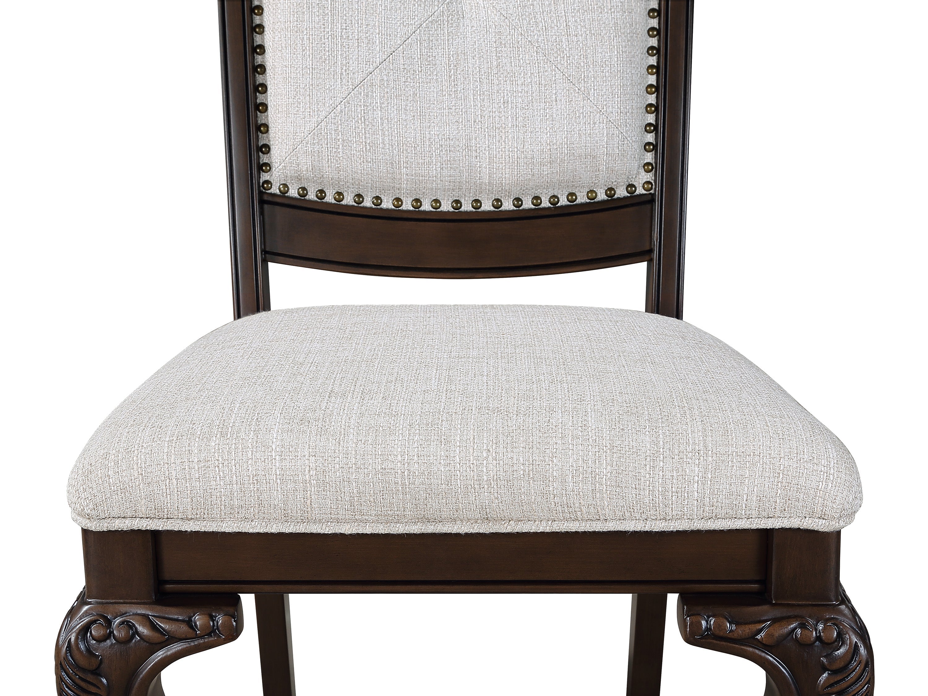 Kiera Coffee Brown / Beige Side Chair, Set of 2