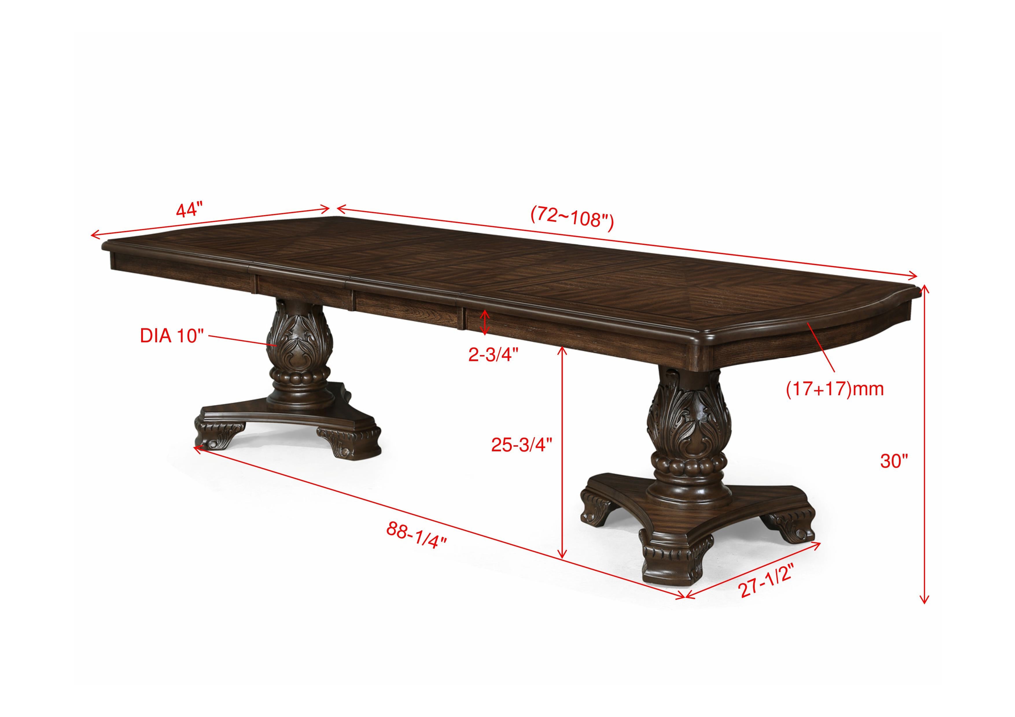 Kiera Coffee Brown Formal Extendable Dining Table