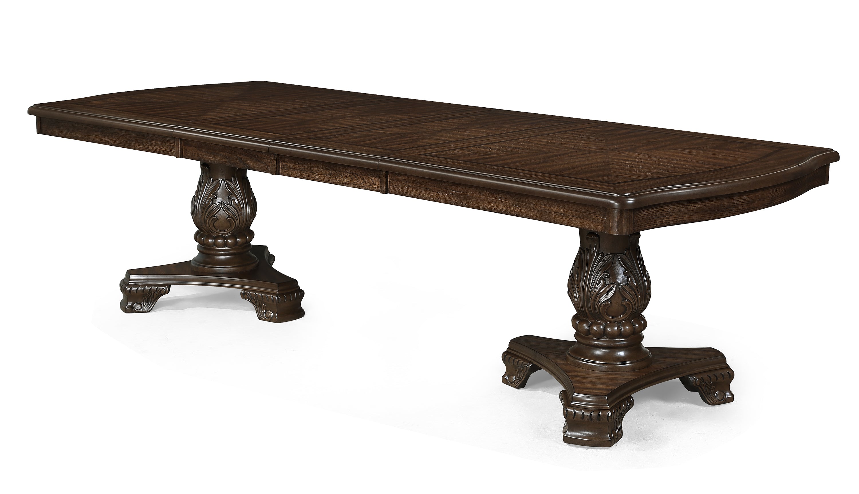 Kiera Coffee Brown Formal Extendable Dining Table