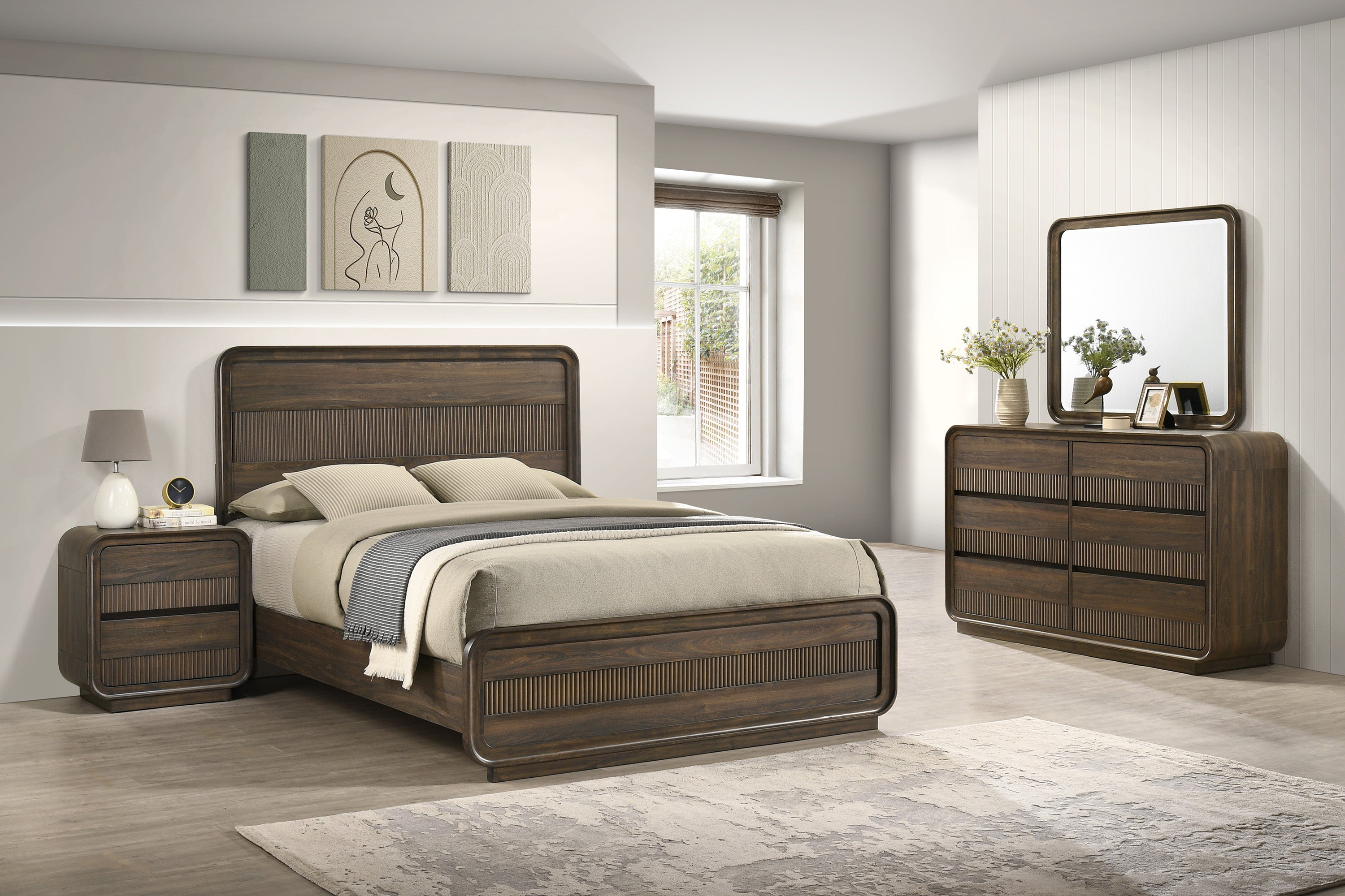 Kinkaid Warm Wood Bedroom Set