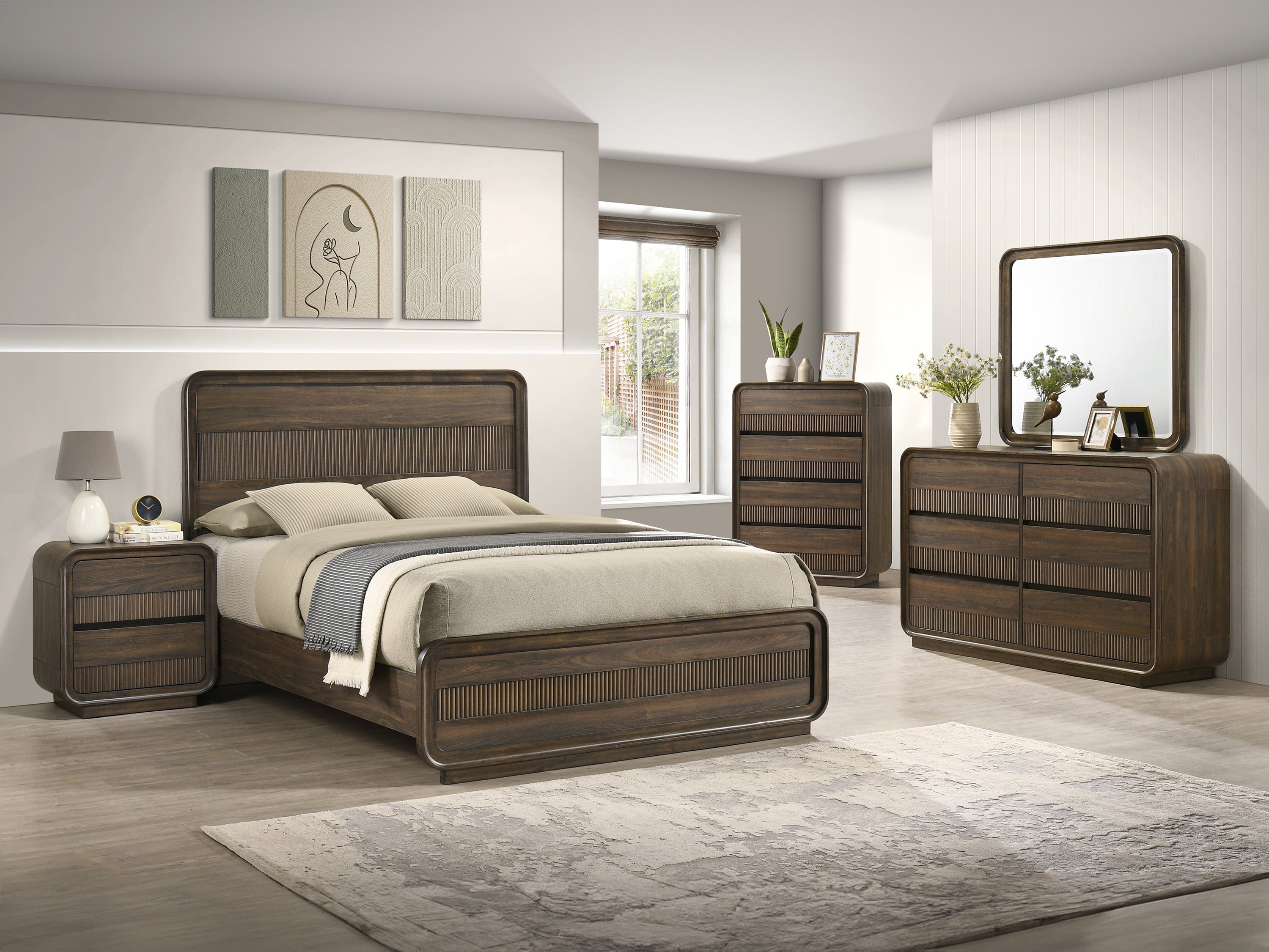 Kinkaid Warm Wood Bedroom Set