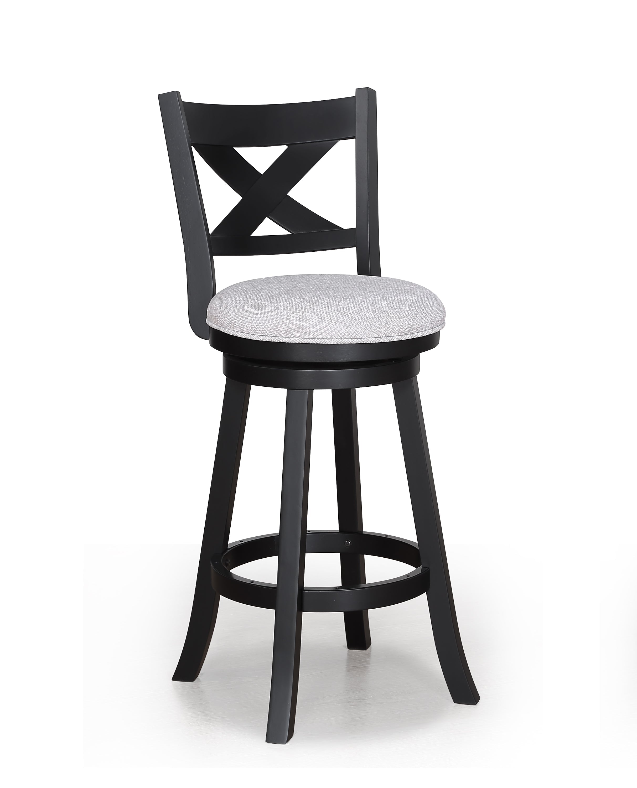 Kipper Dove/Black Swivel Bar Stool, Set of 2