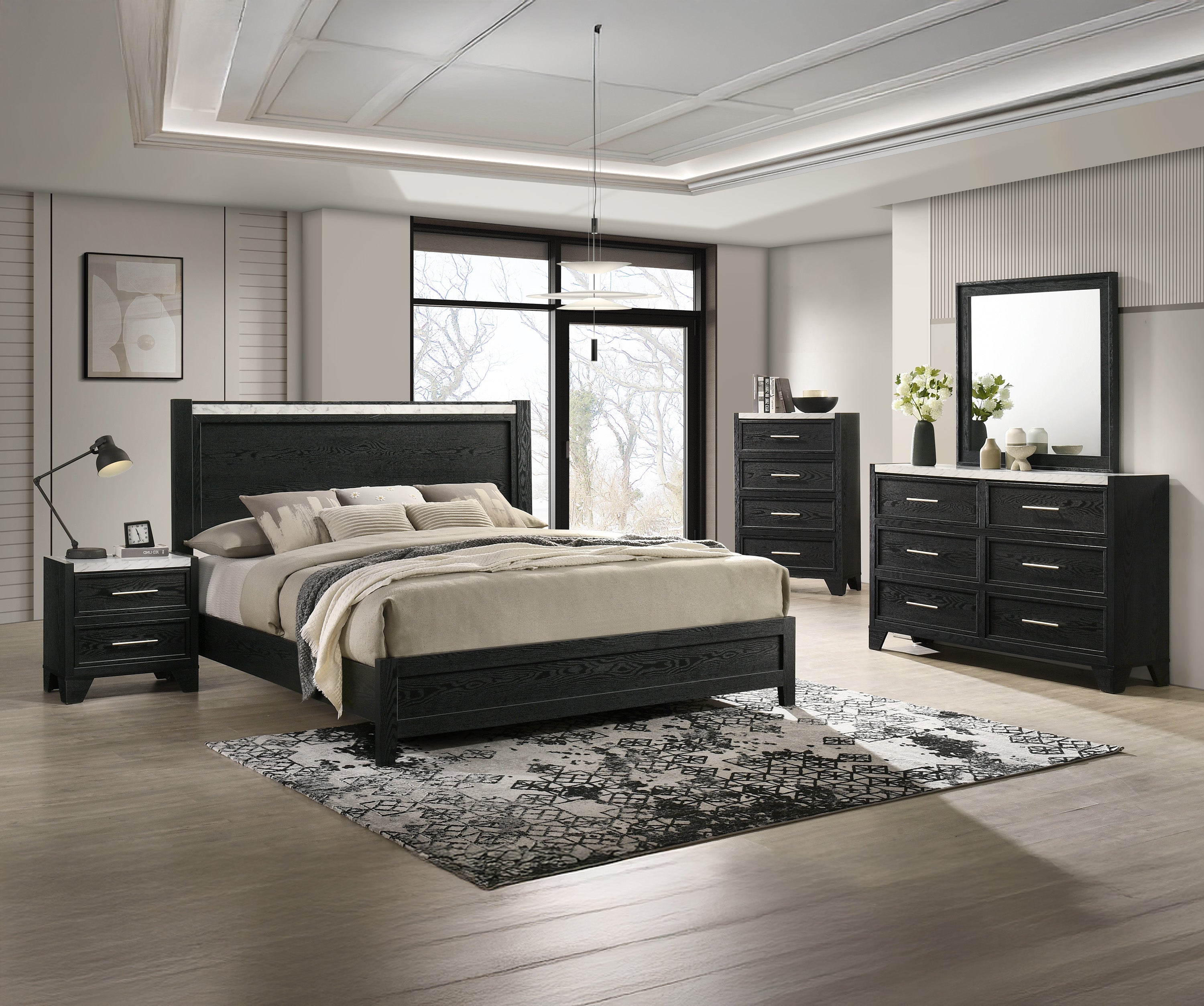 Lamar Black Nightstand