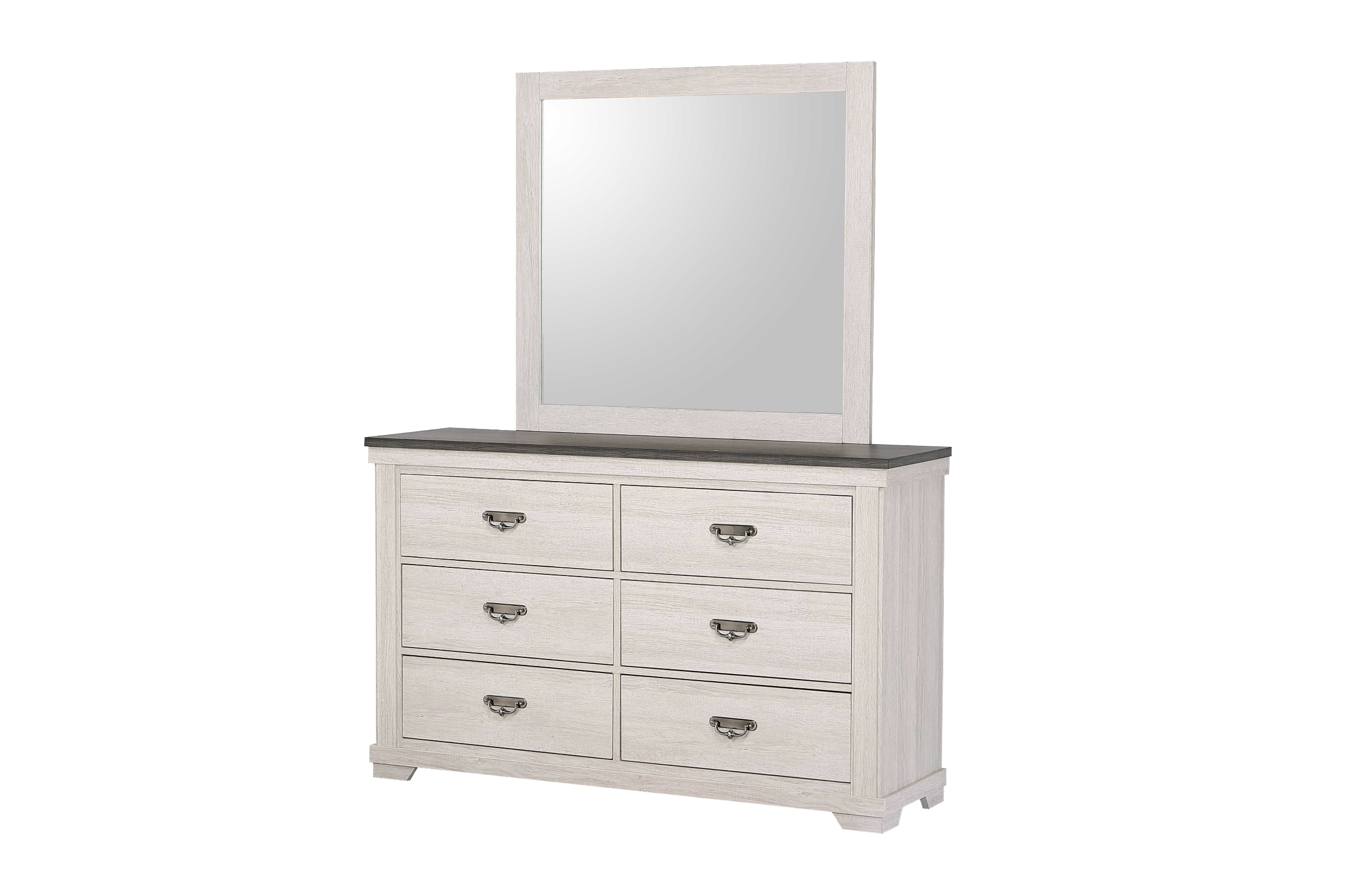 Leighton Cream/Brown Bedroom Mirror (Mirror Only)