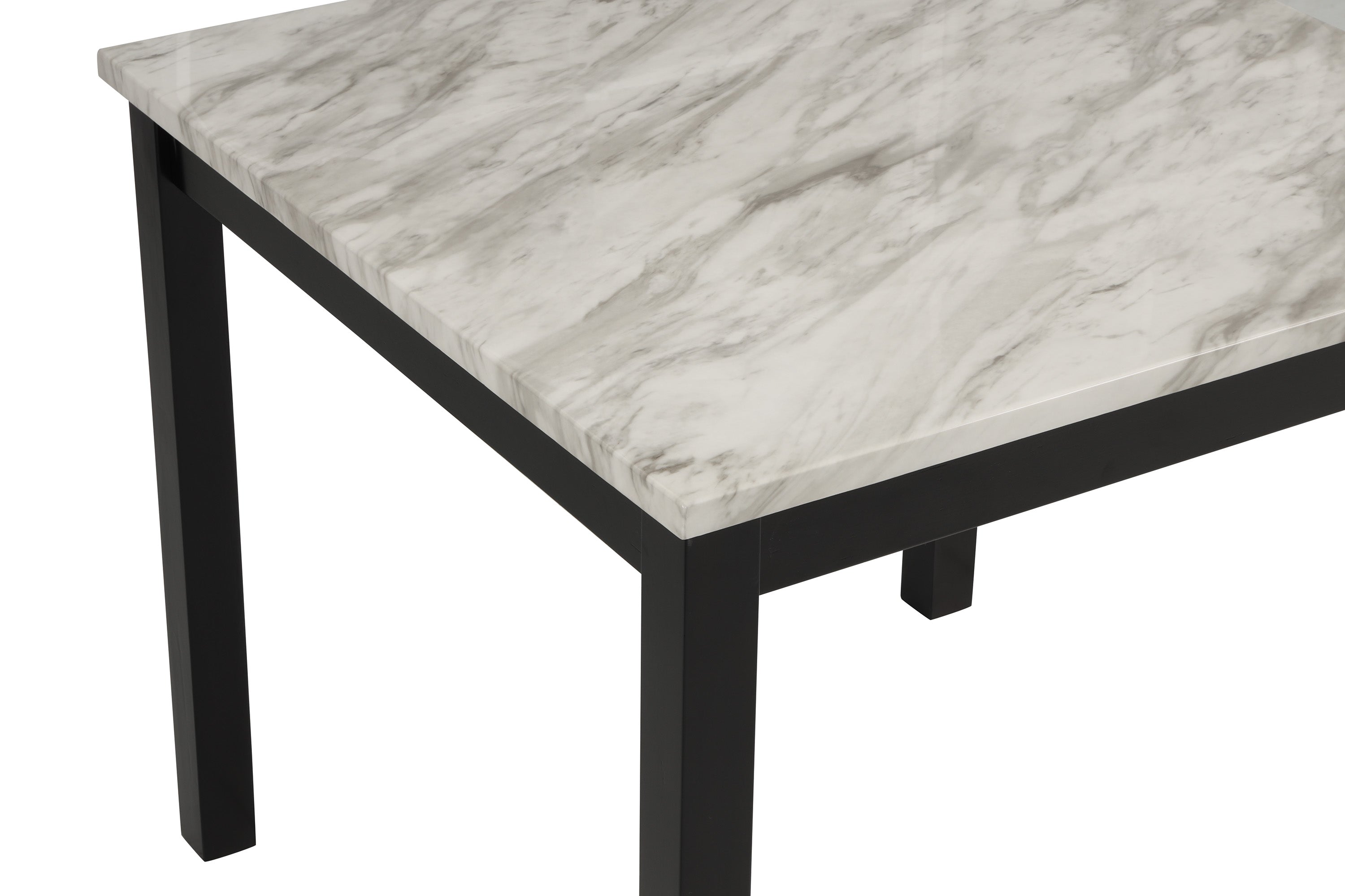 Lennon Black/White Faux Leather 5-Piece Counter Height Dining Set