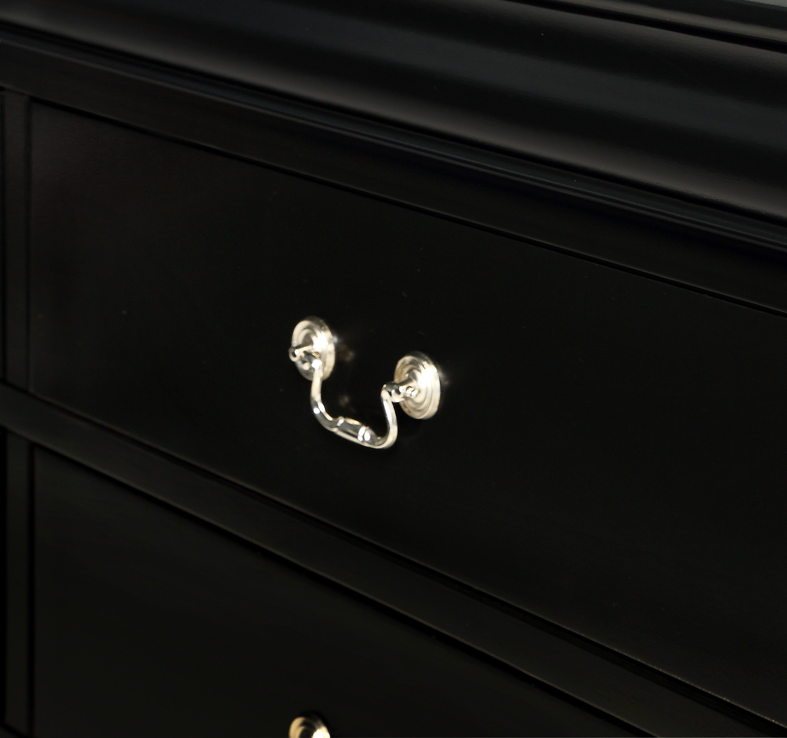 Louis Philip Black Sleigh Bedroom Set