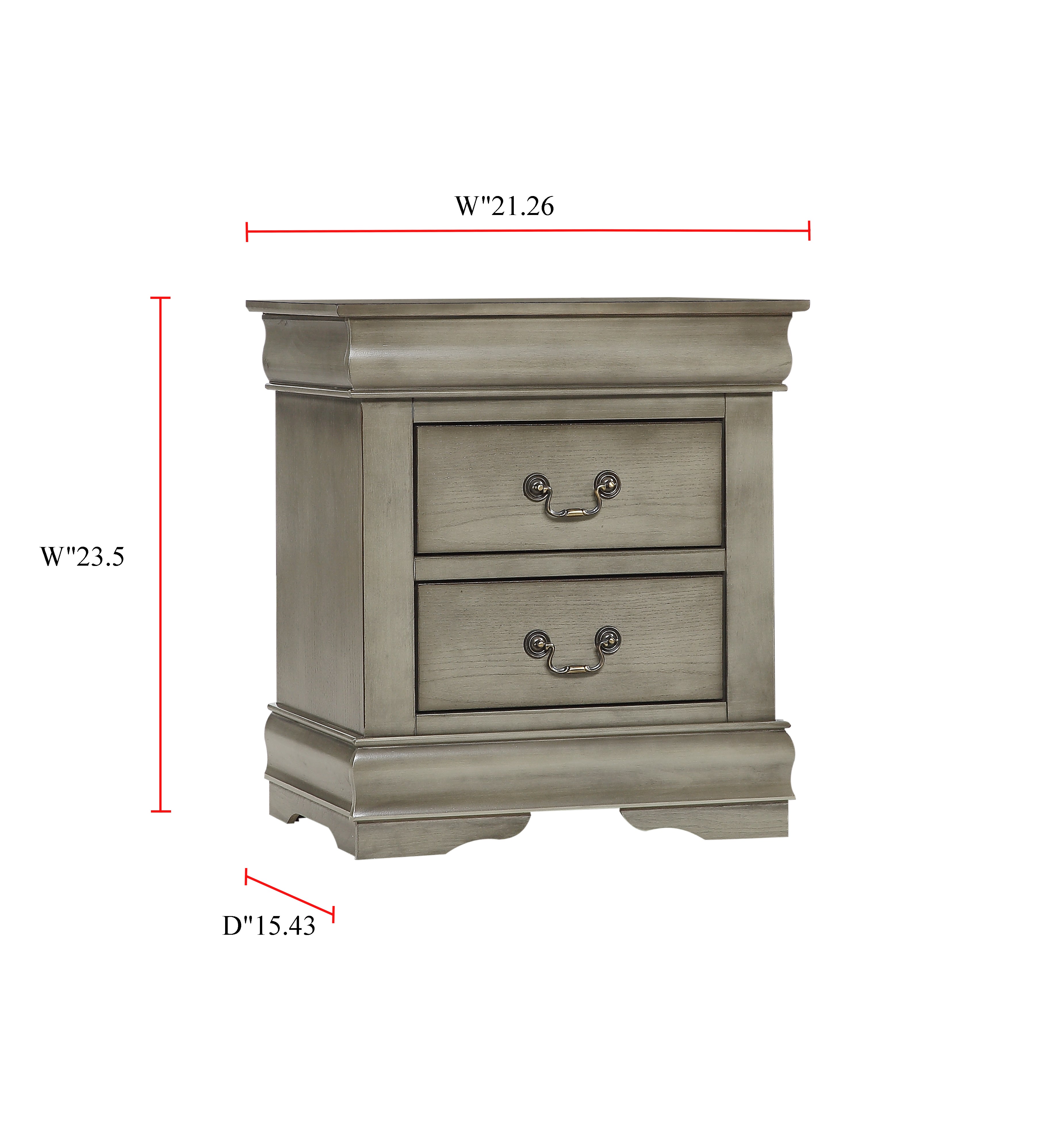 Louis Philip Gray Nightstand
