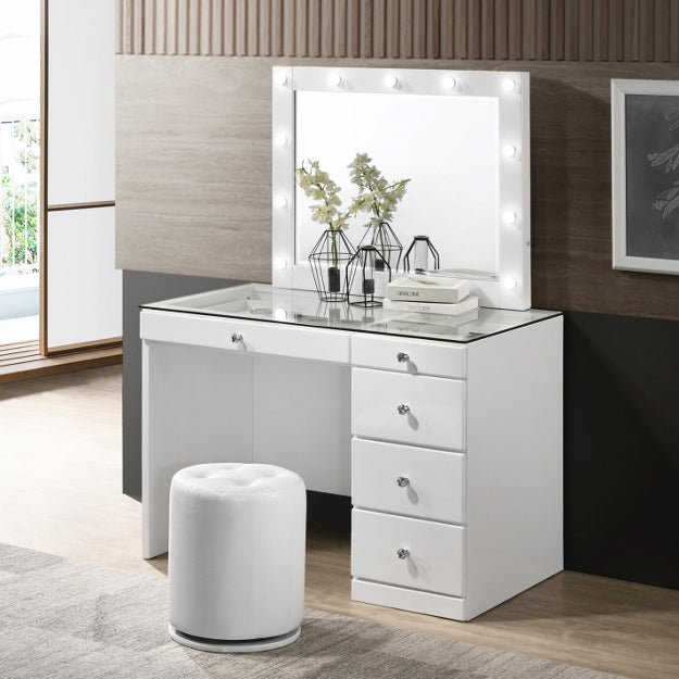 MORGAN VANITY SET WHITE Smyrna Furniture Outlet