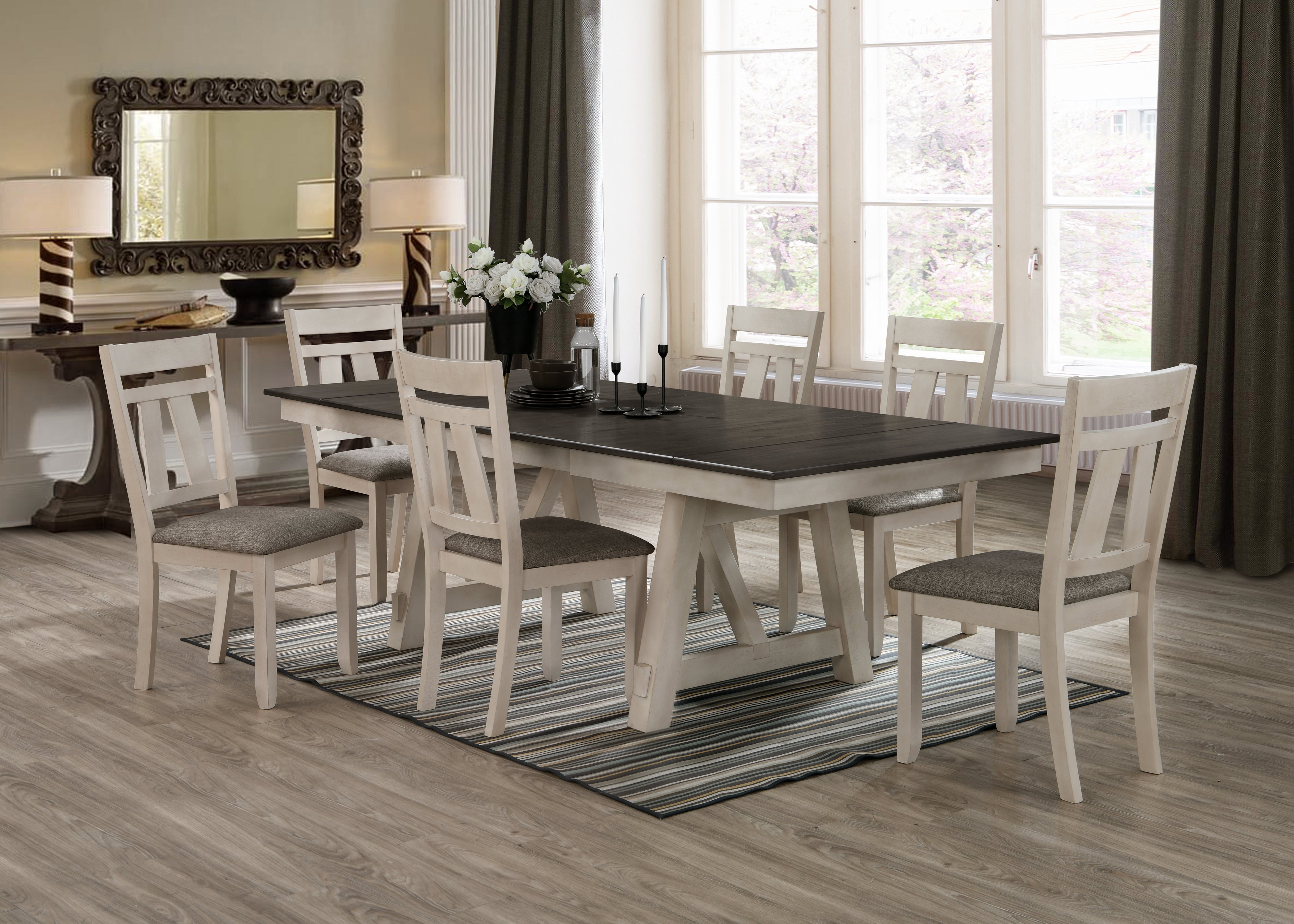 Maribelle Chalk/Gray Dining Chair, Set of 2