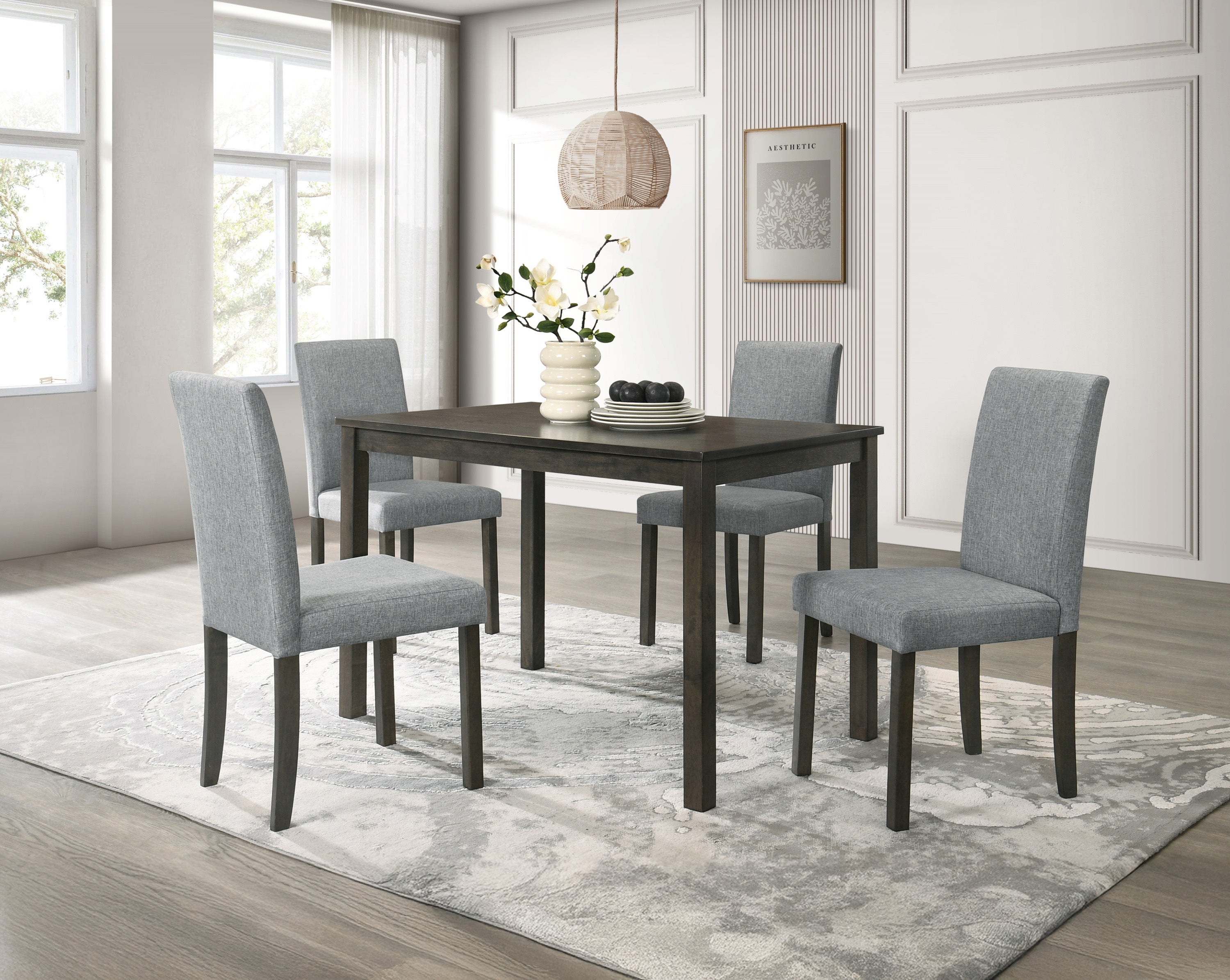 Melshire Dark Wood/Gray Dining Set