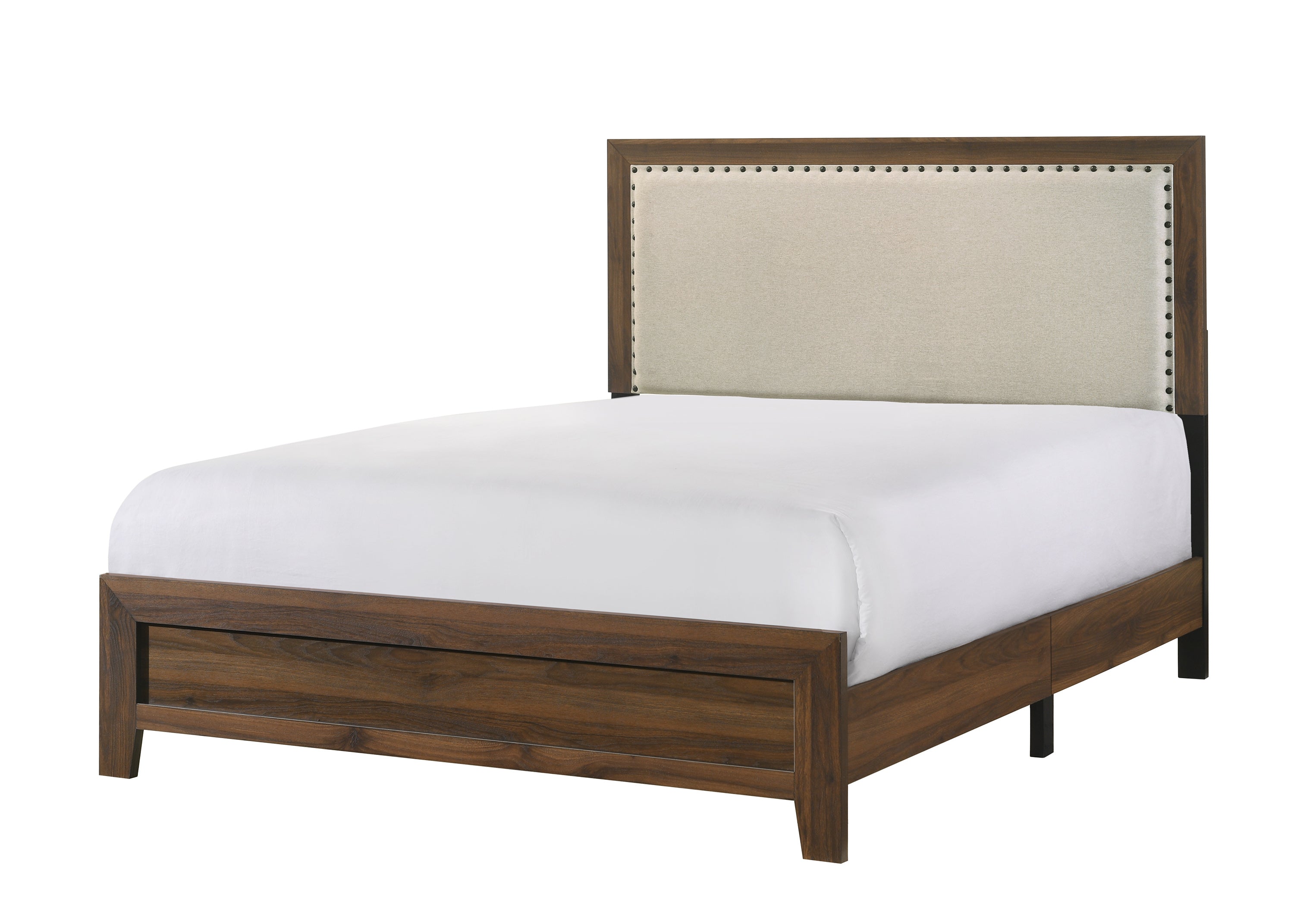 Mille Cherry Brown Upholstered Bedroom Set