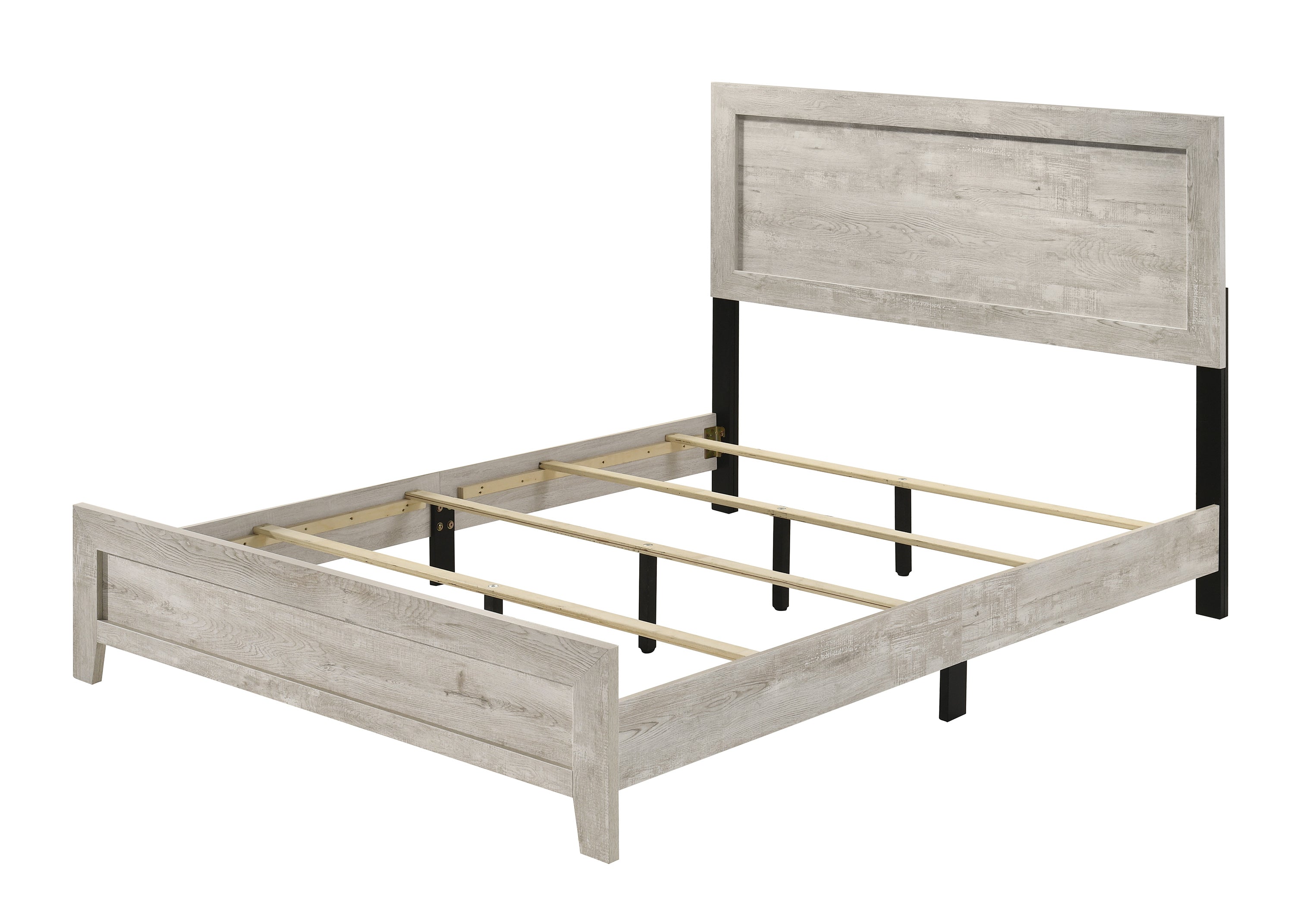 Millie Whitewash Queen Panel Bed