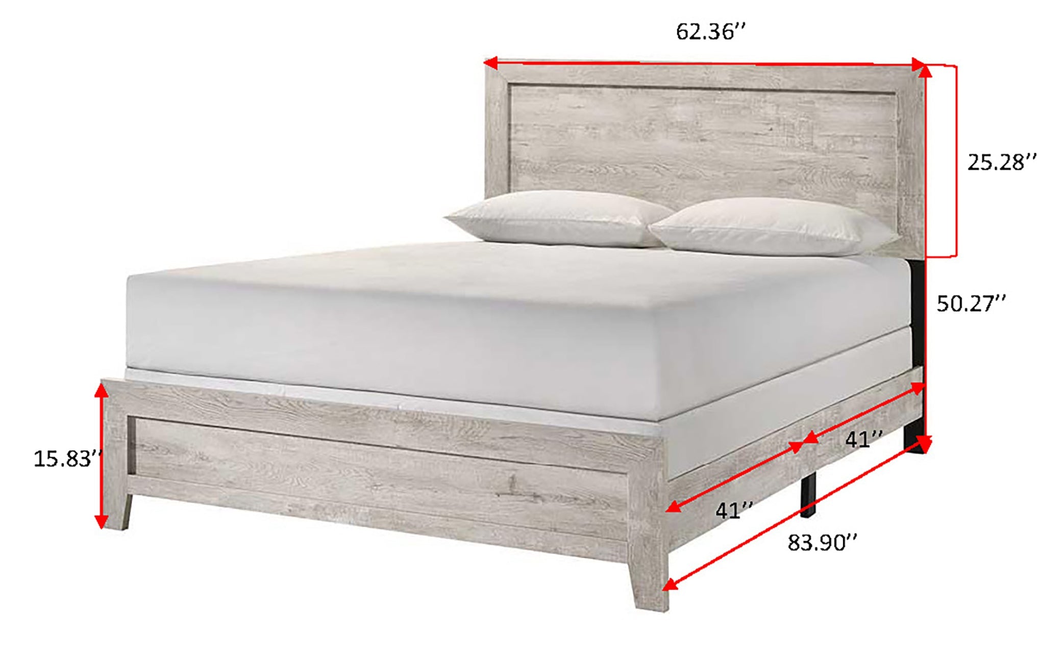Millie Whitewash Panel Bedroom Set