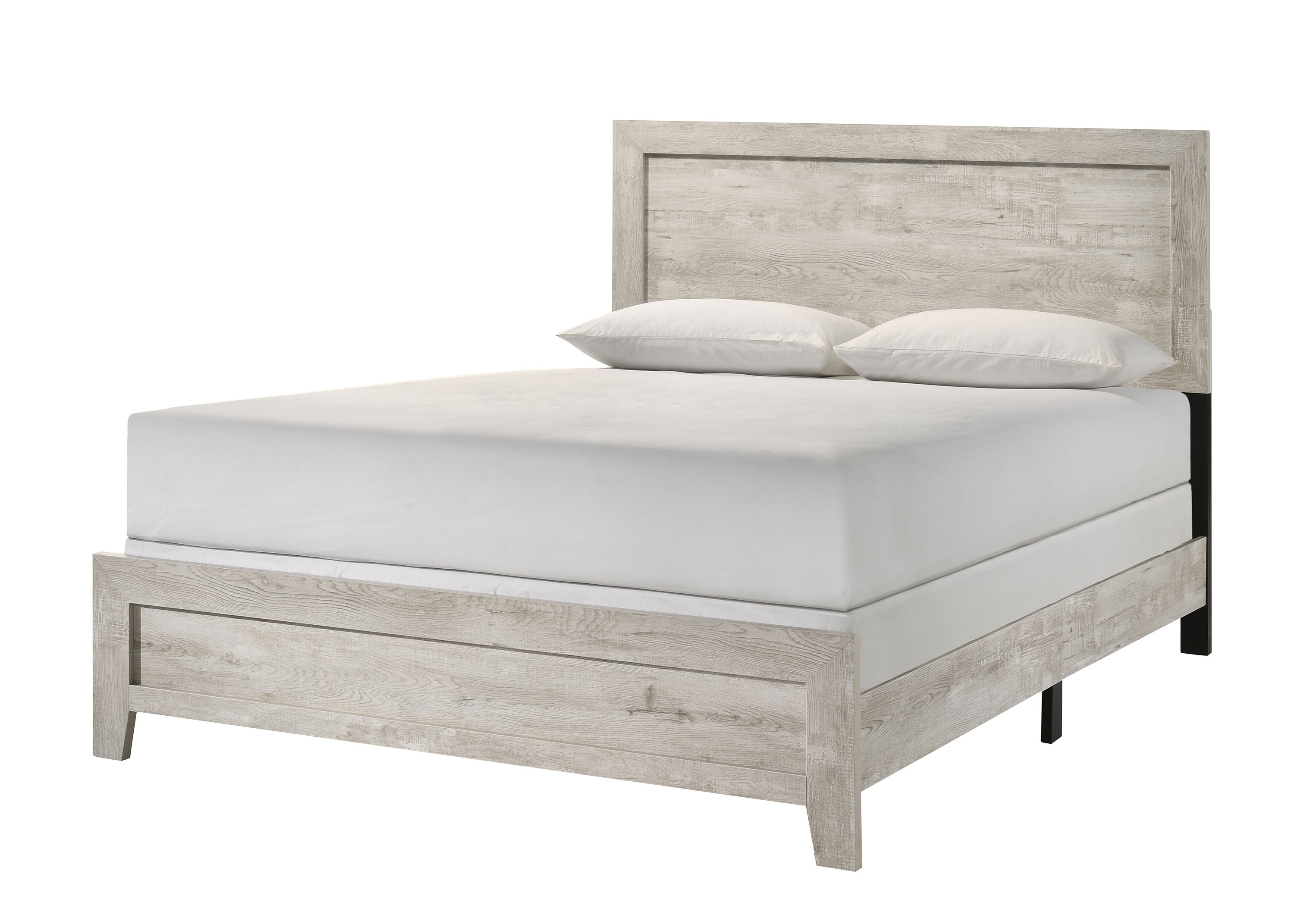 Millie Whitewash Queen Panel Bed