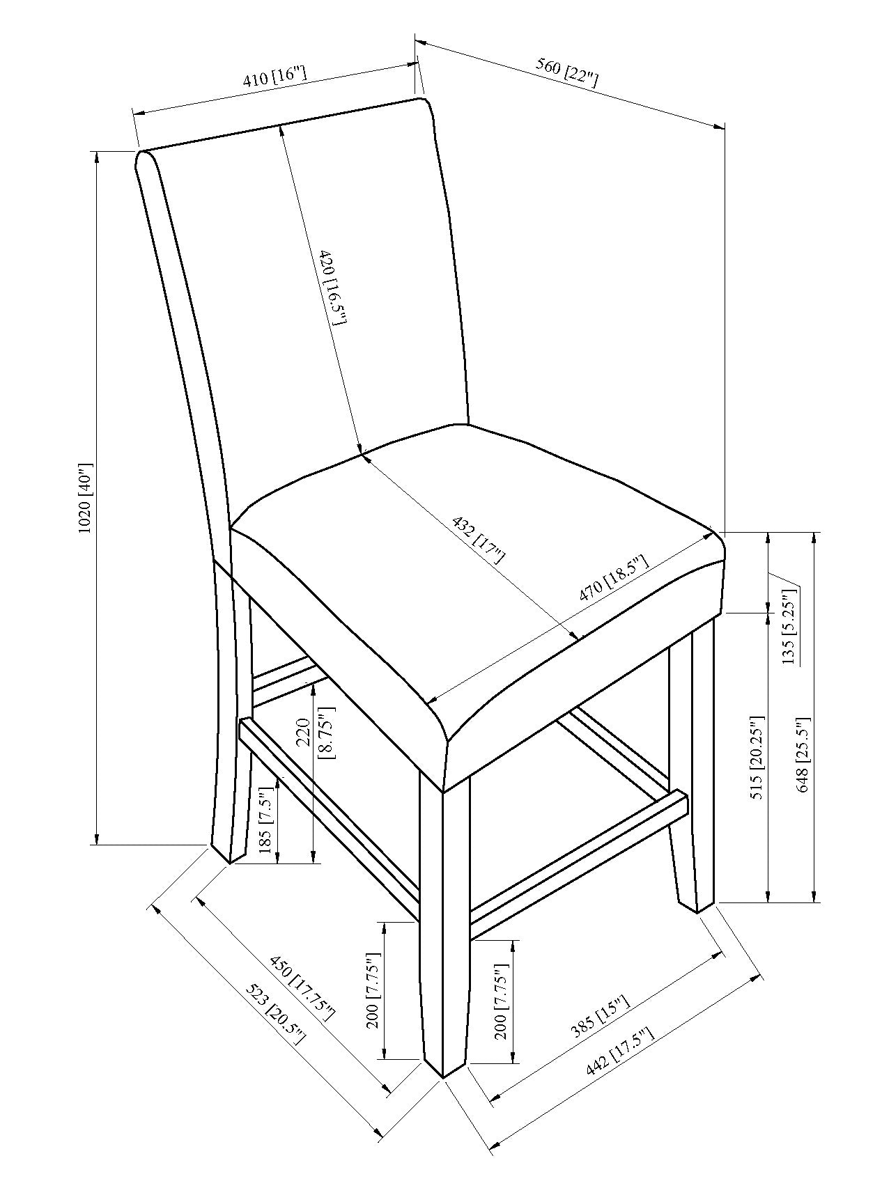 Parkside Dove Counter Height Dining Chair, Set of 2