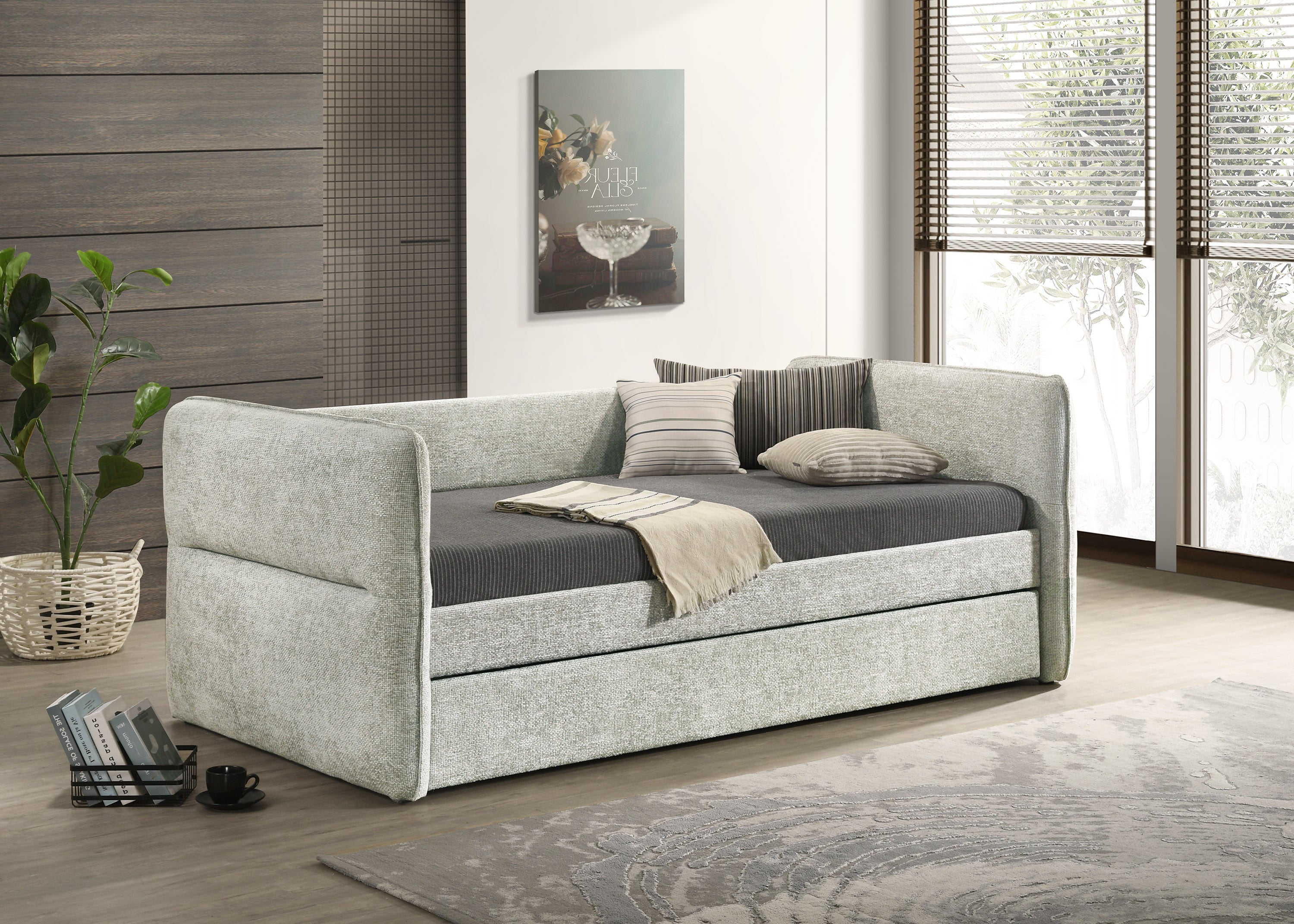 Philipa Light Gray Daybed with Trundle