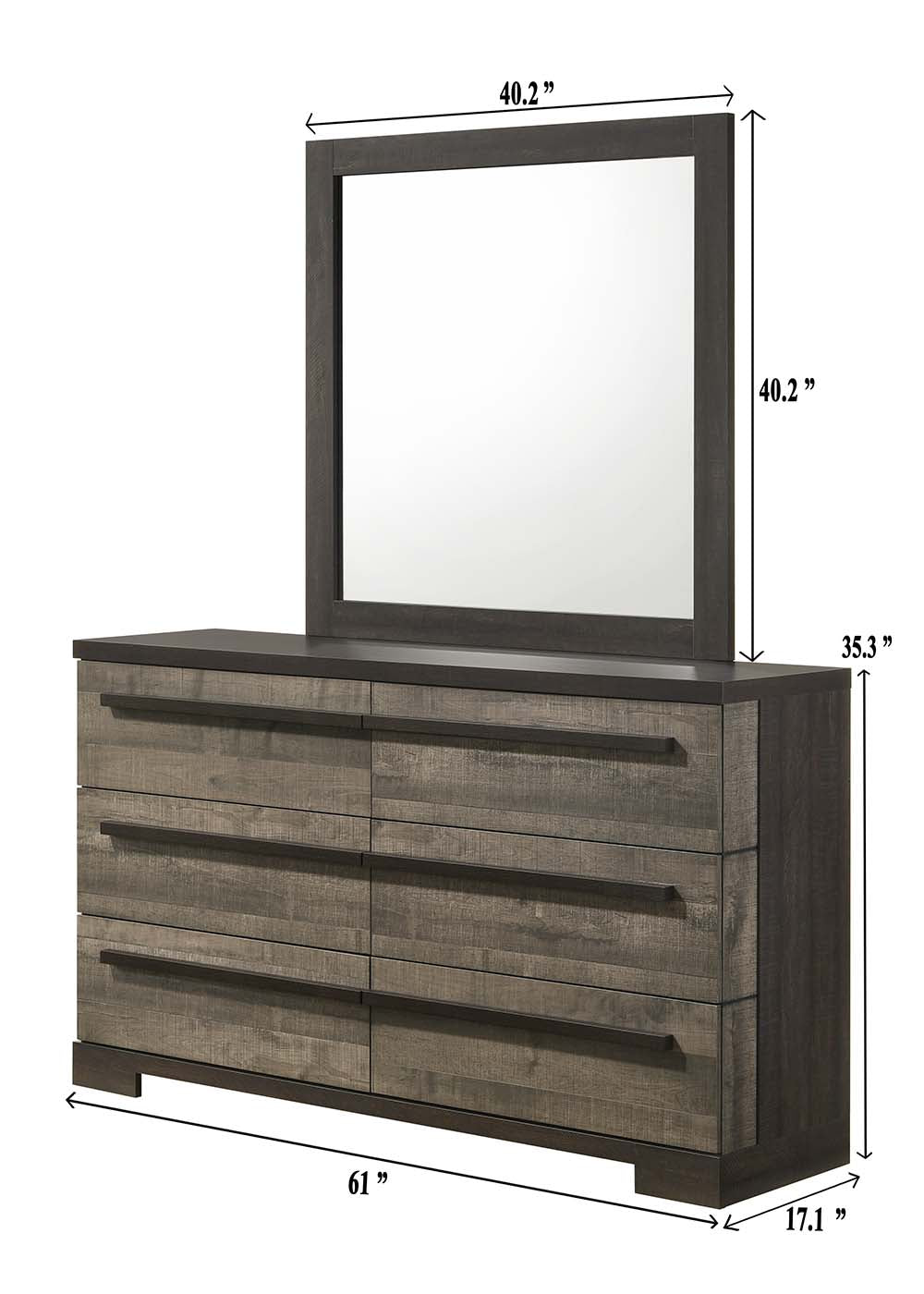 Remington Brown/Gray Mirror (Mirror Only)